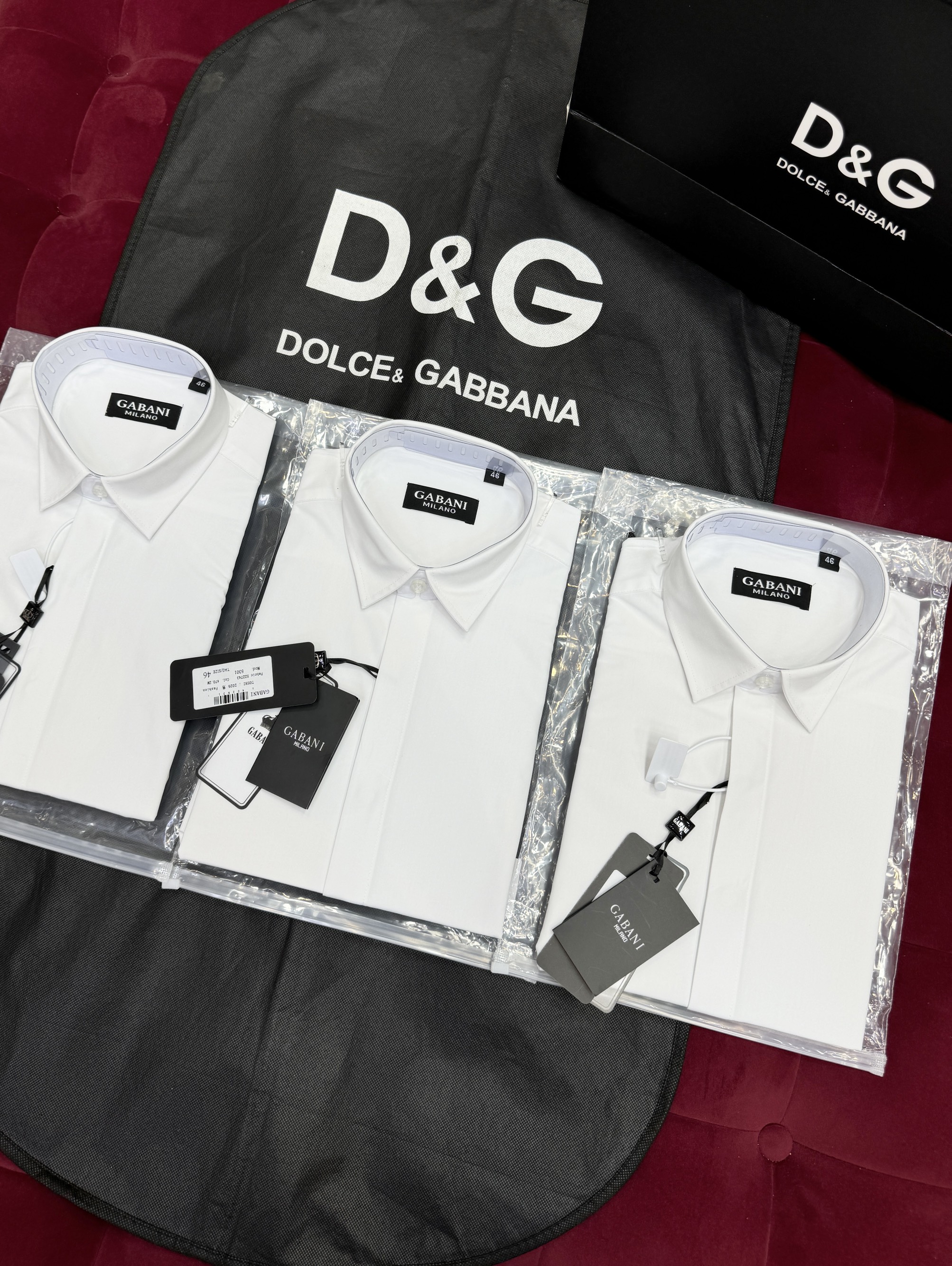 Áo sơ mi trơn Dolce Gabbana DG Trắng Like Auth 44-50 CD