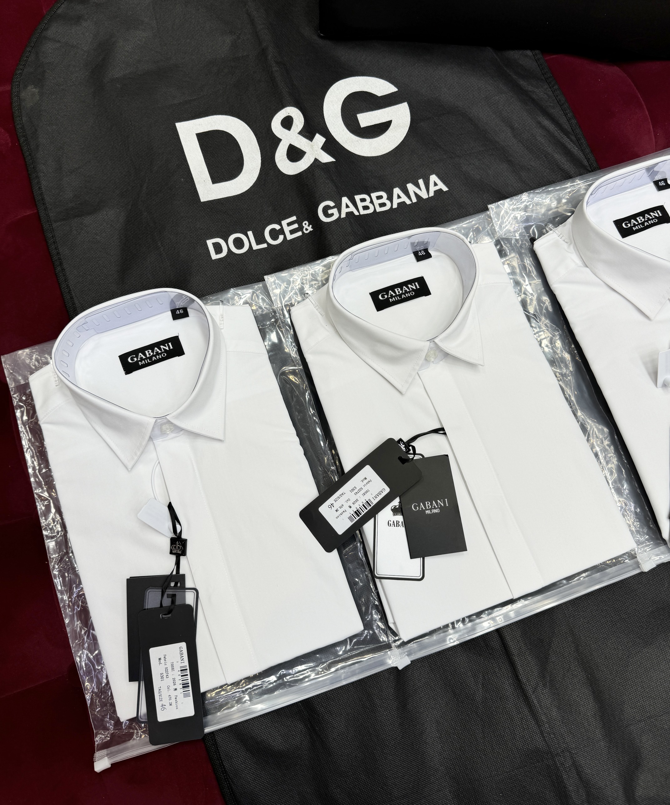Áo sơ mi trơn Dolce Gabbana DG Trắng Like Auth 44-50 CD