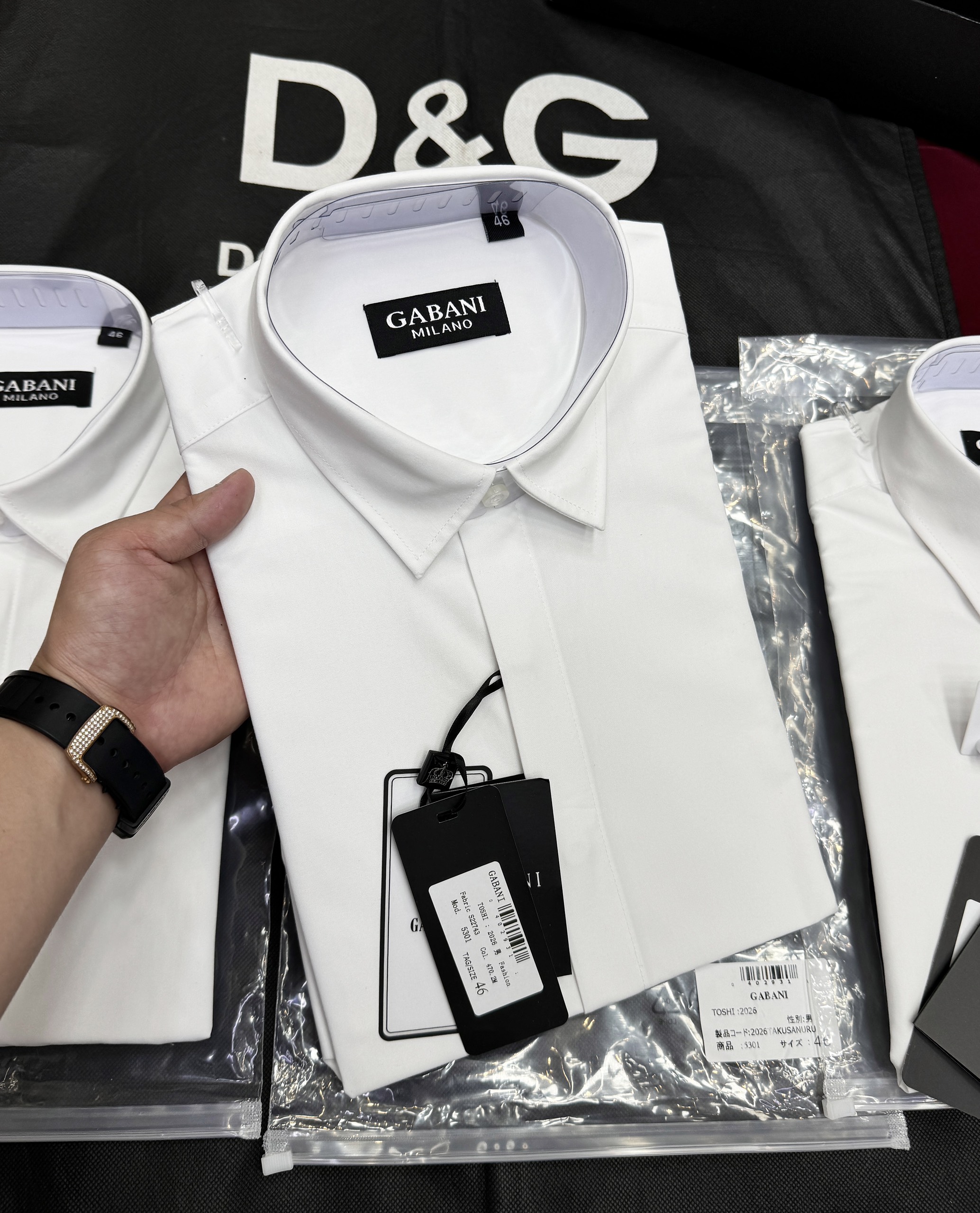 Áo sơ mi trơn Dolce Gabbana DG Trắng Like Auth 44-50 CD