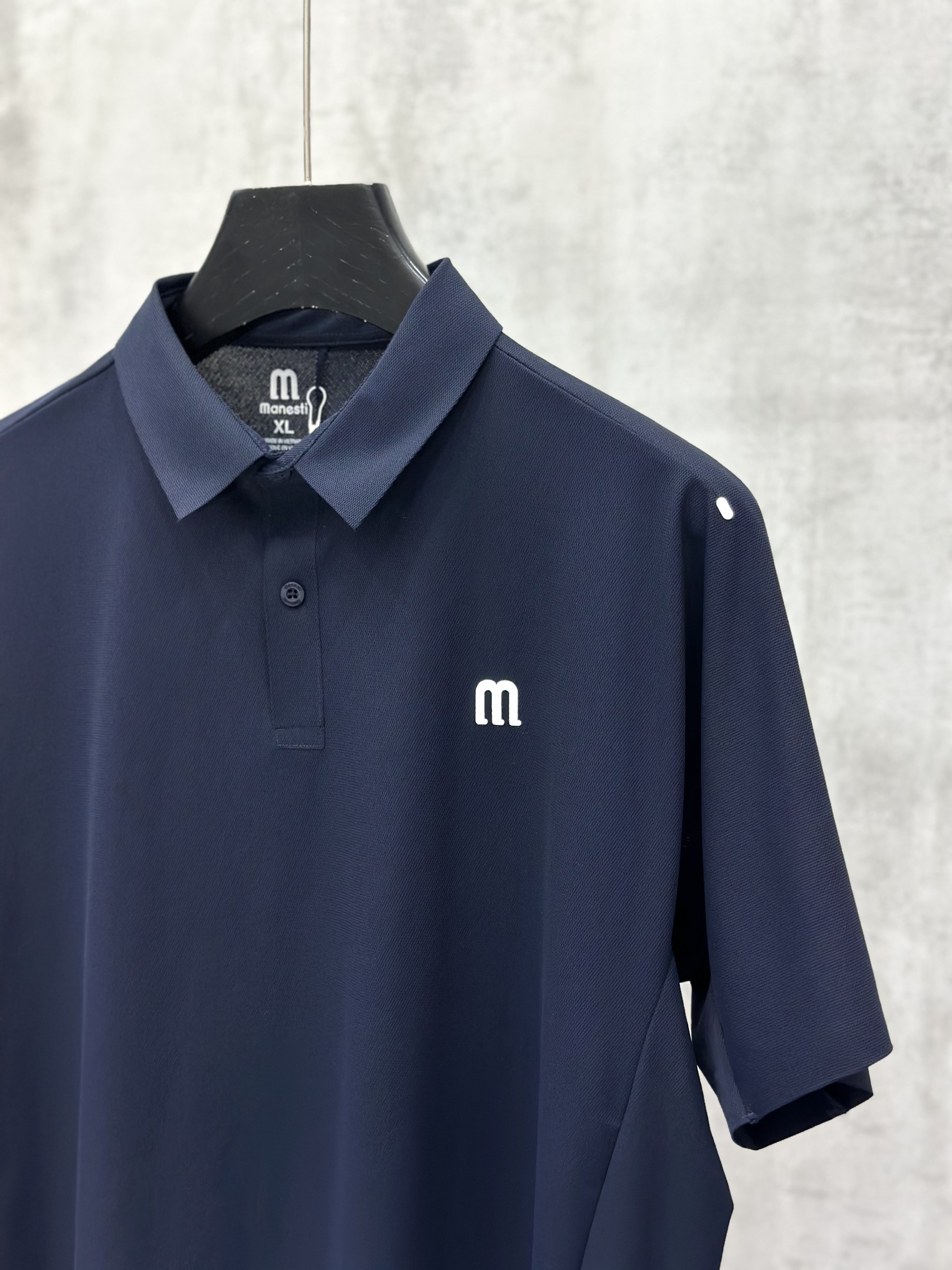 Áo polo thể thao Manseti Xanh Than logo thêu ngực Like Auth S-XL VTN