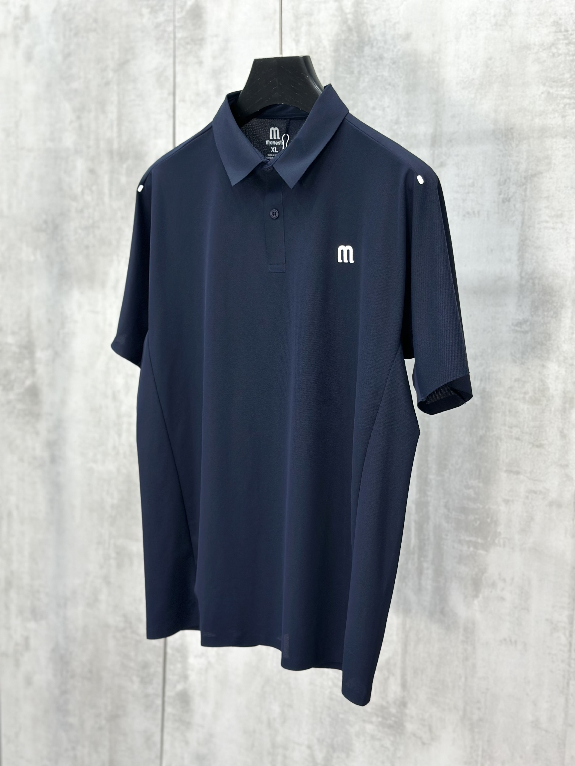 Áo polo thể thao Manseti Xanh Than logo thêu ngực Like Auth S-XL VTN