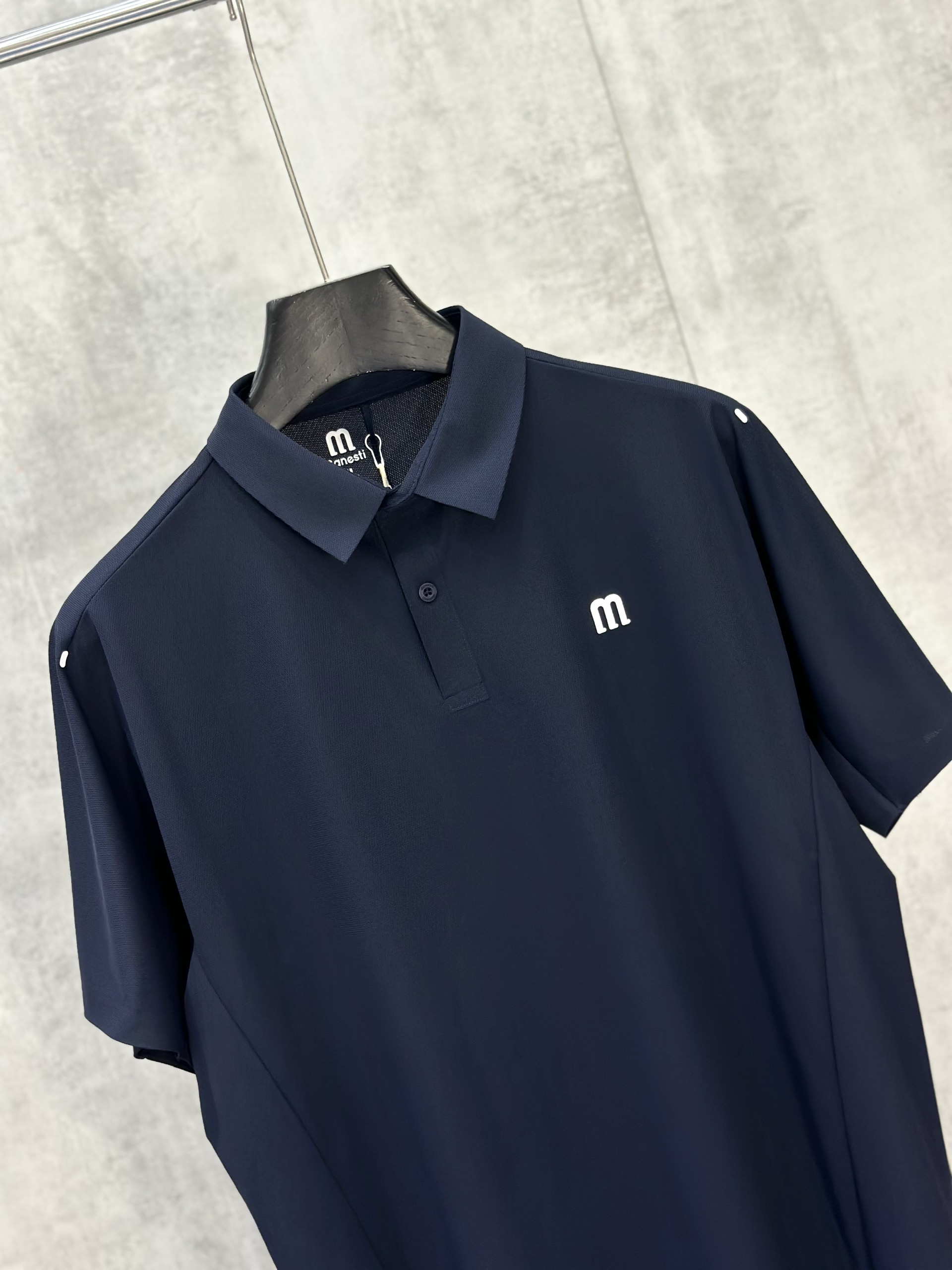 Áo polo thể thao Manseti Xanh Than logo thêu ngực Like Auth S-XL VTN