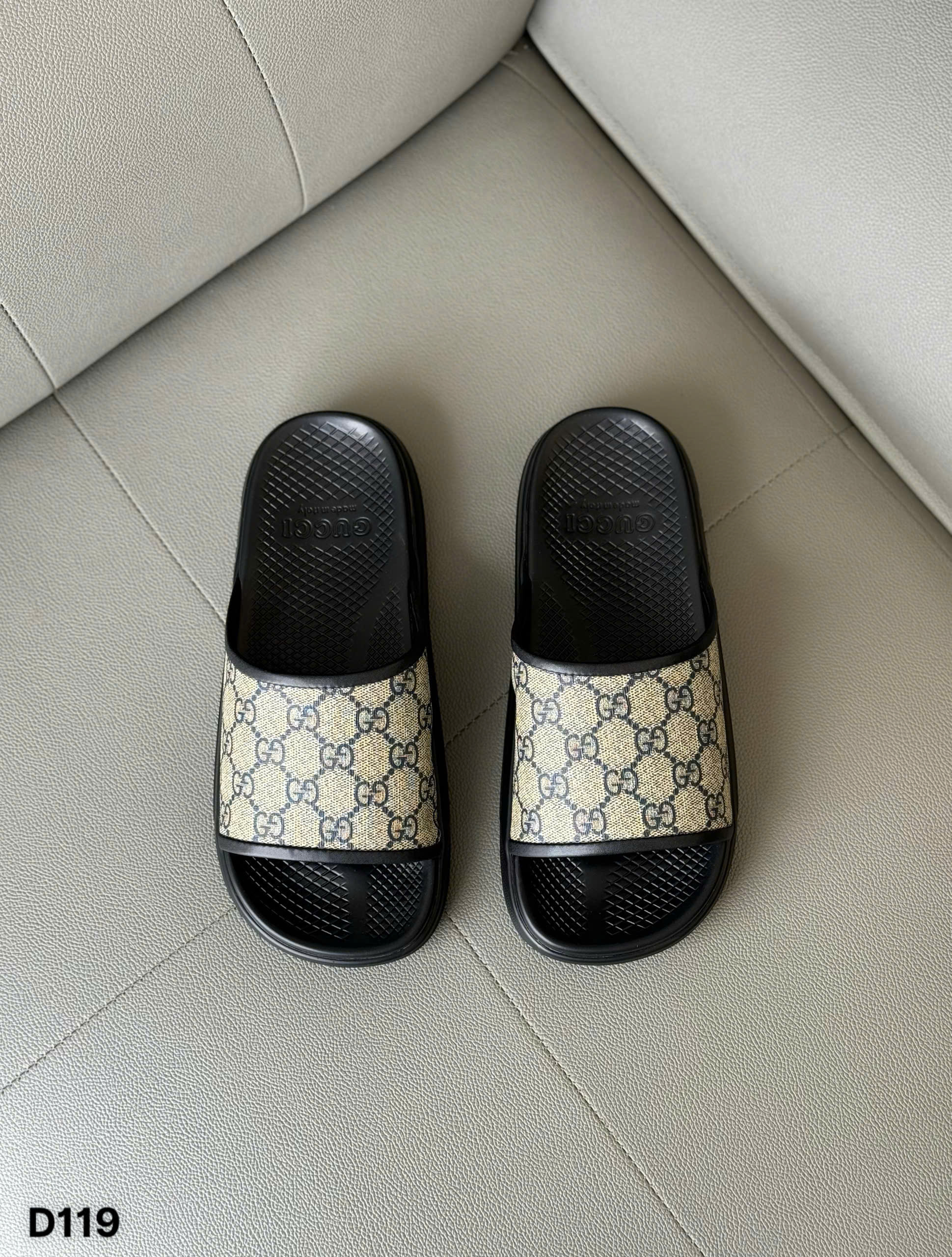 Dép lê Gucci GC Slide GG Supreme Nâu logo Xanh Than Like Auth 38-43 DD