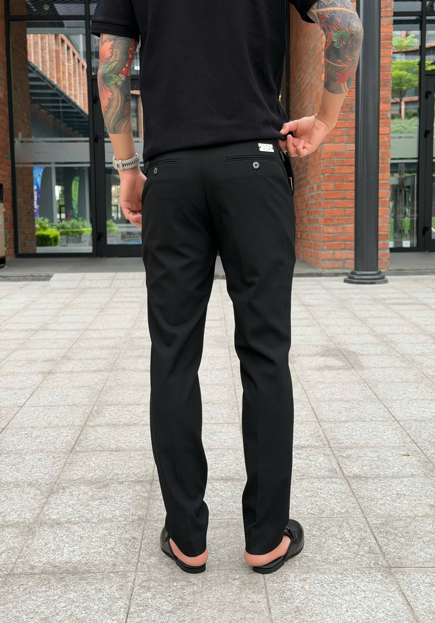 Quần tây âu Tilano logo bạc tag vuông túi sau Like Auth 29-35 VTN