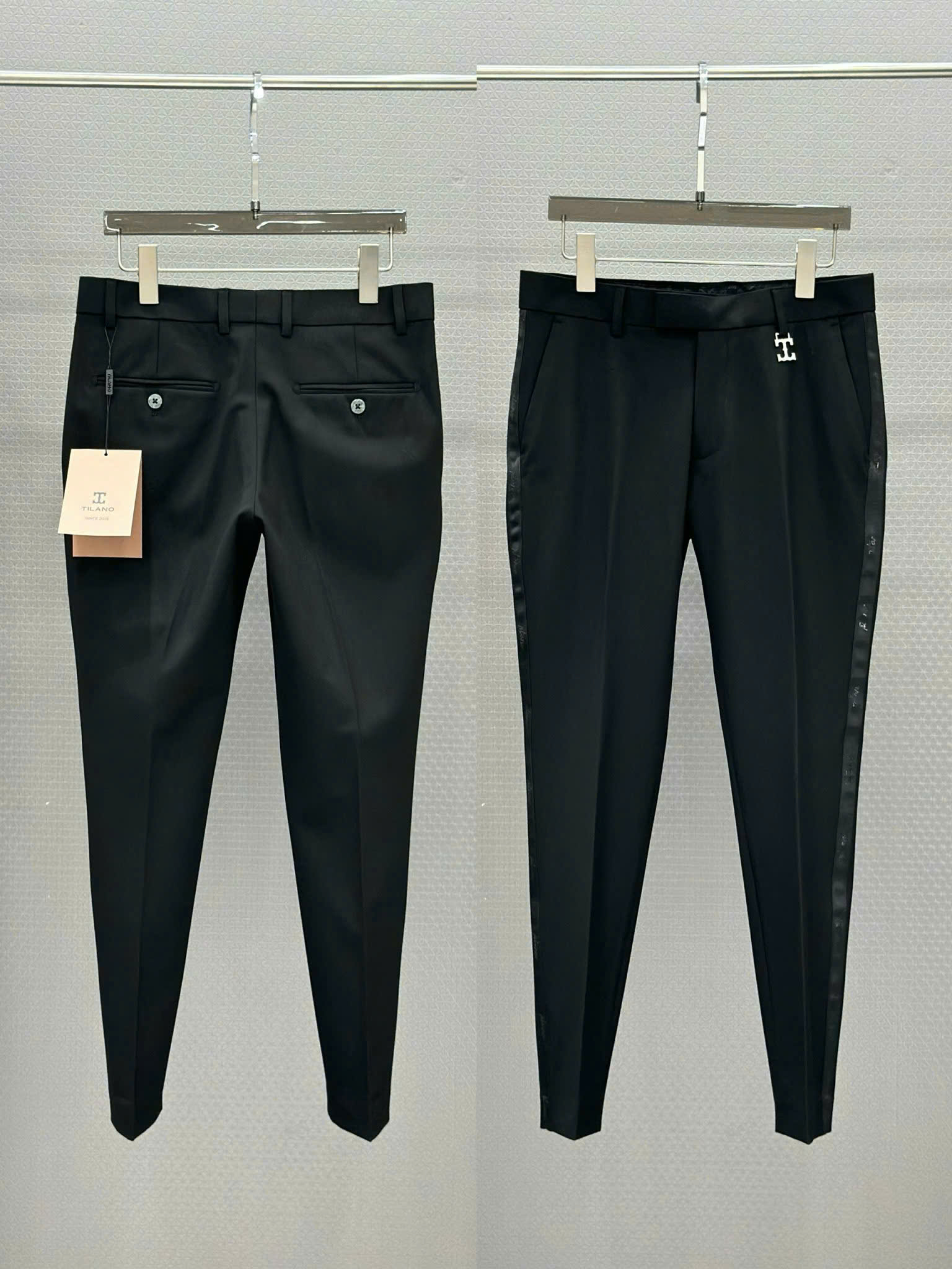 Quần tây âu Tilano logo chữ T bạc tag cạp phối viền vải Like Auth 29-35 VTN