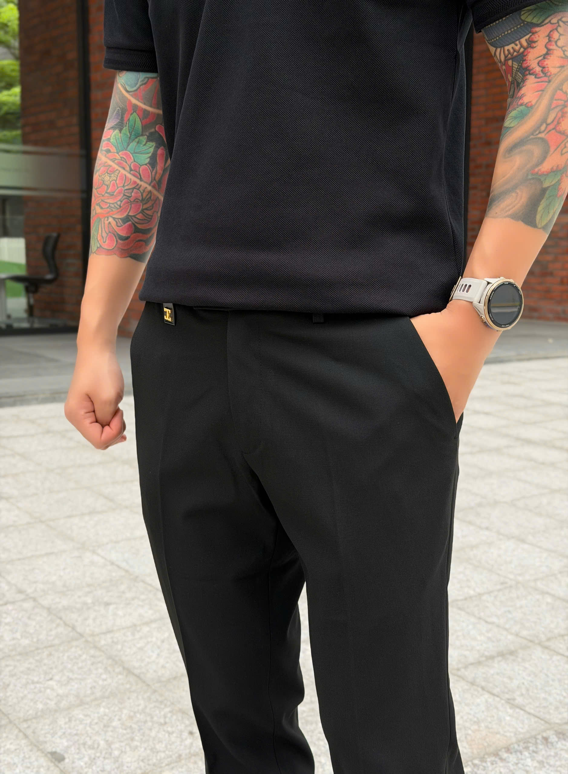 Quần tây âu Tilano logo chữ T da tag cạp Like Auth 29-35 VTN