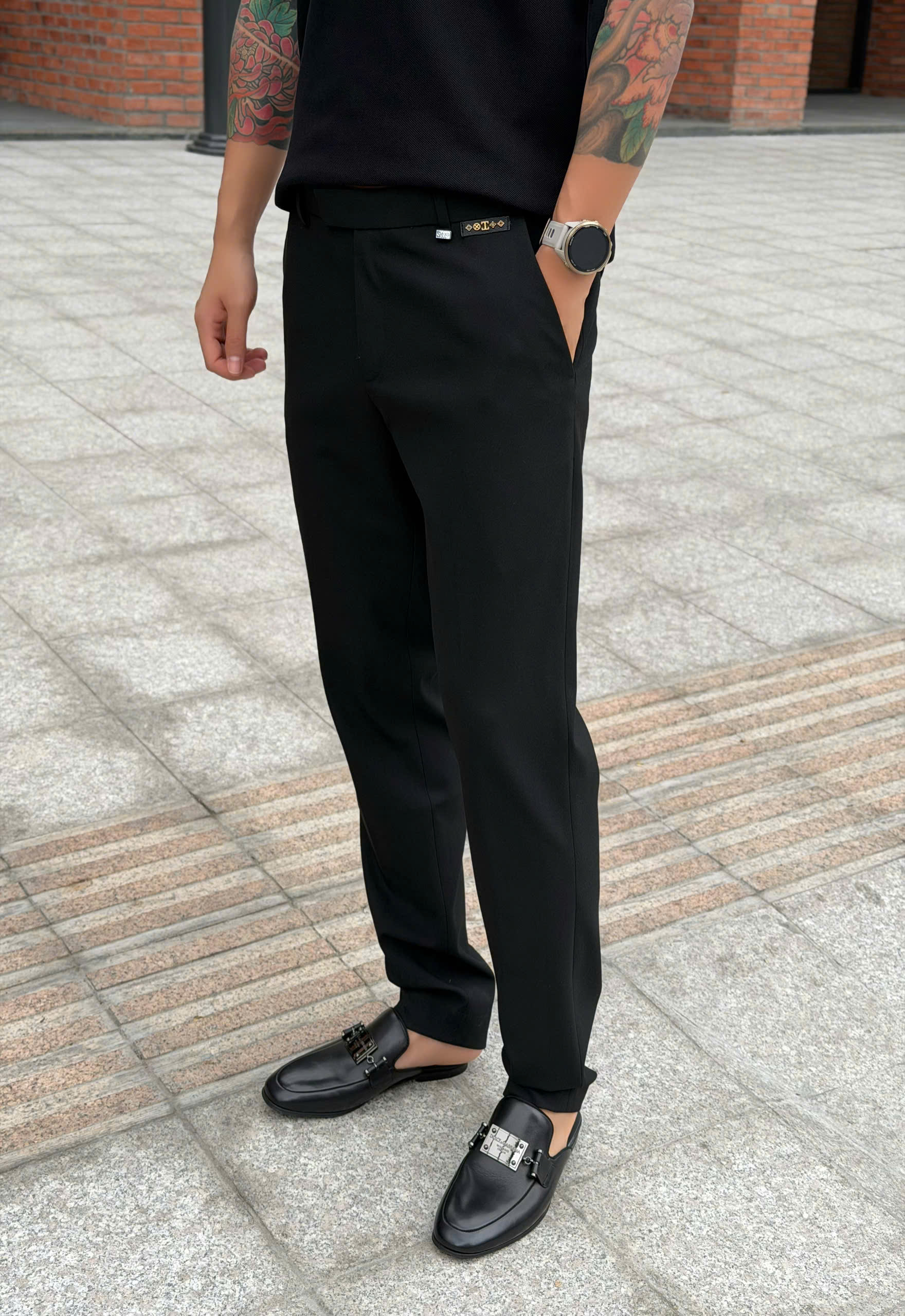 Quần tây âu Tilano logo da tag cạp Like Auth 29-35 VTN