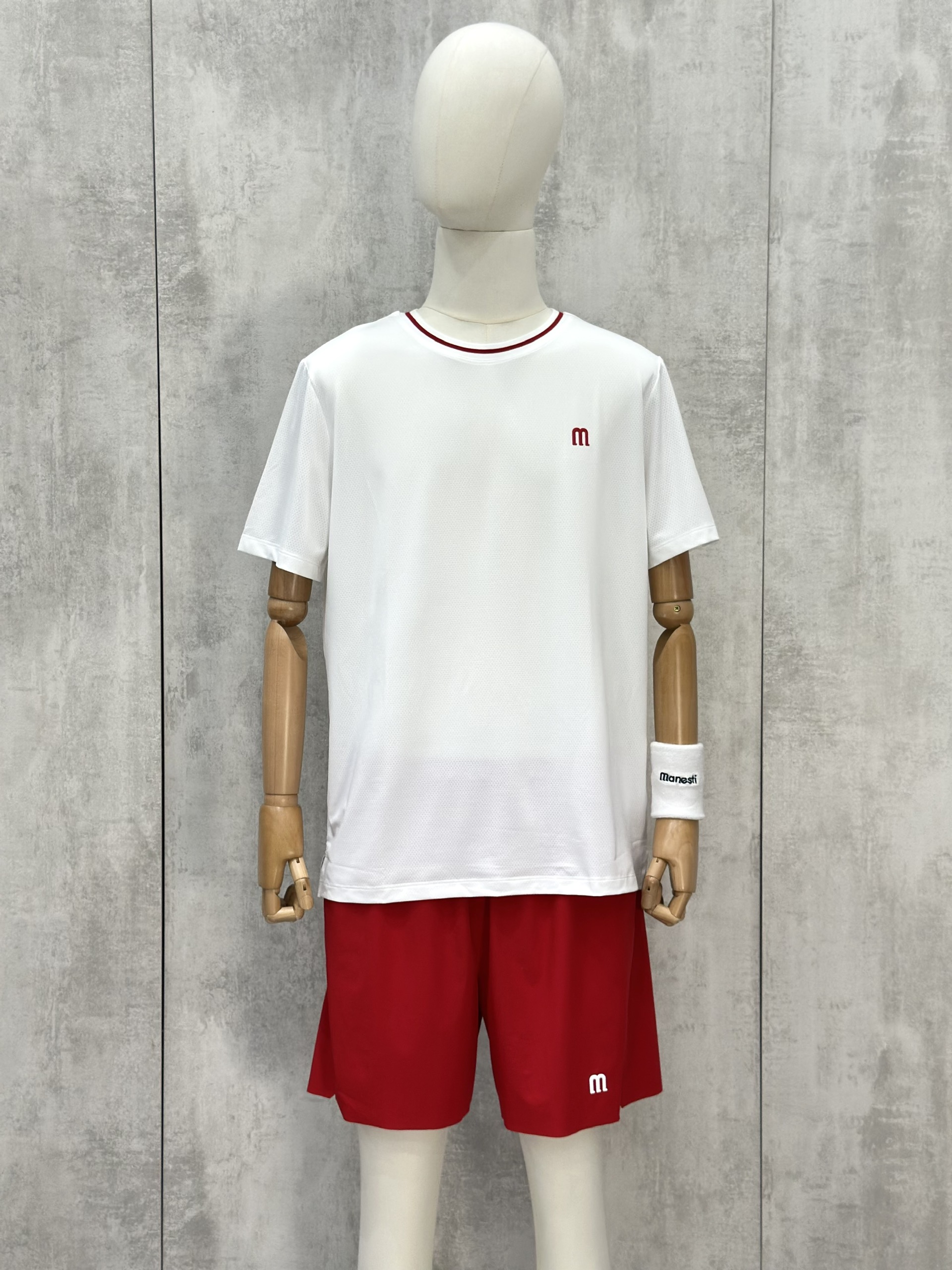 Set bộ thể thao hè Manseti Trắng Đỏ cổ tròn Like Auth S-XL VTN