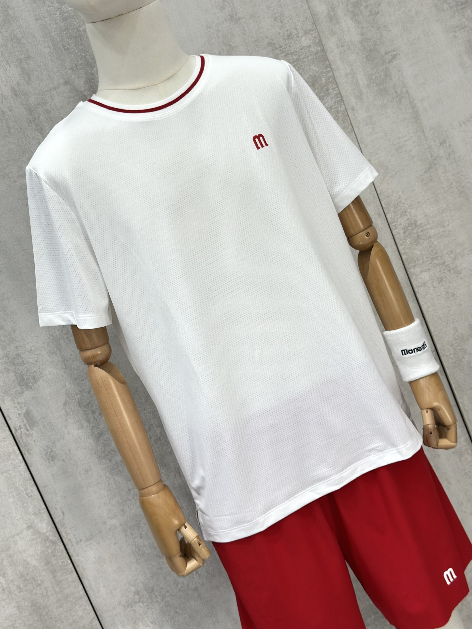 Set bộ thể thao hè Manseti Trắng Đỏ cổ tròn Like Auth S-XL VTN