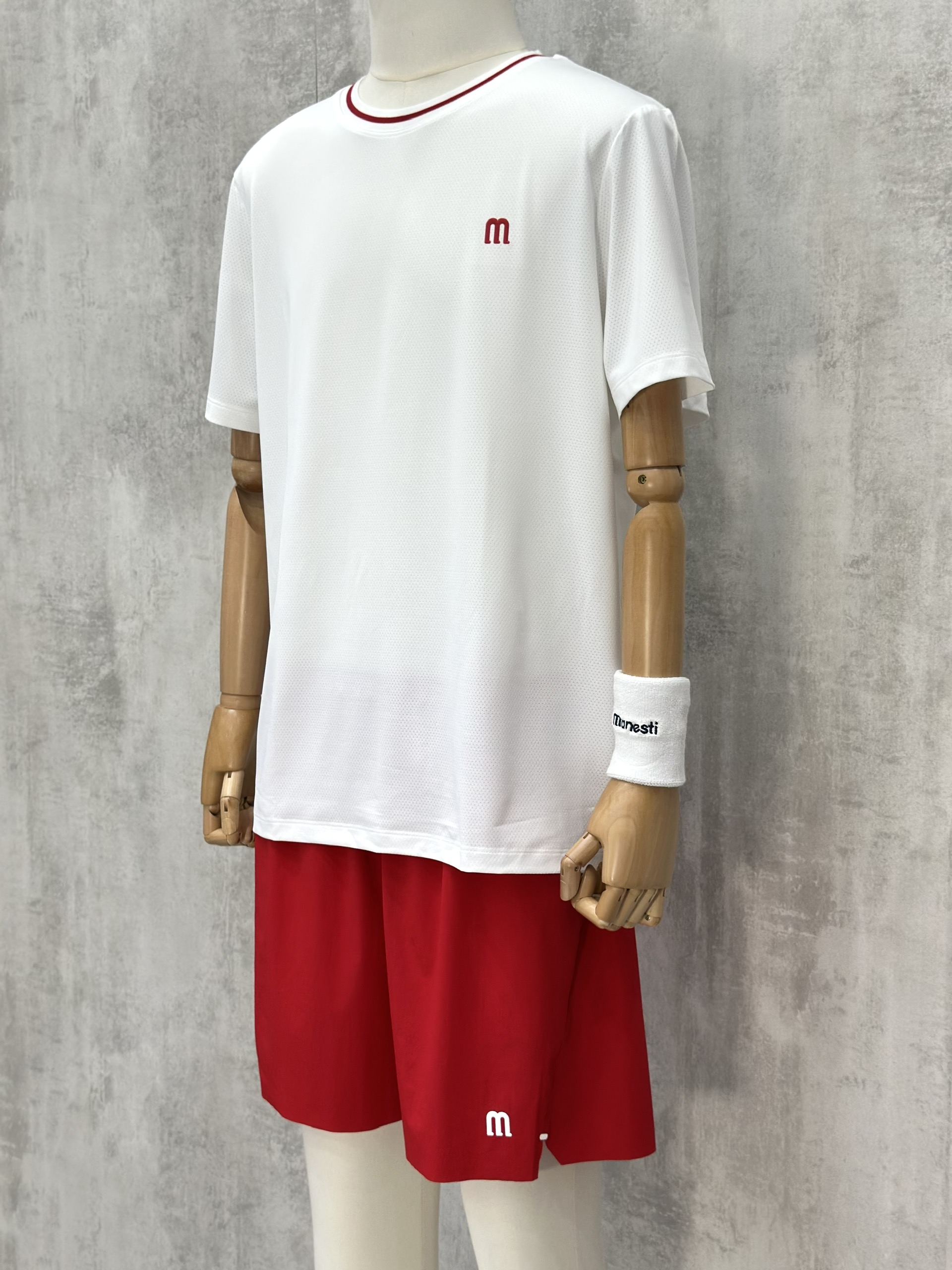 Set bộ thể thao hè Manseti Trắng Đỏ cổ tròn Like Auth S-XL VTN