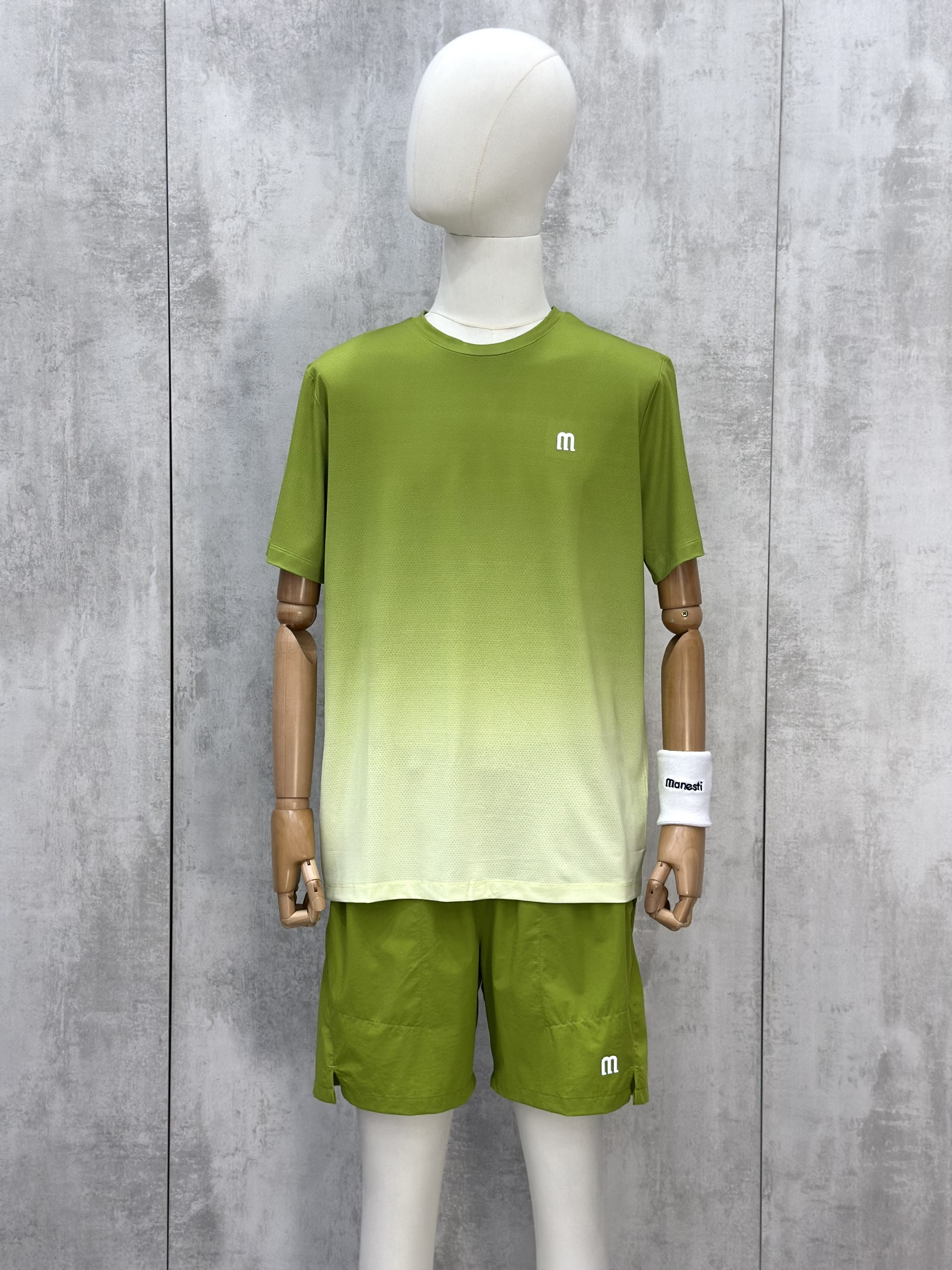 Set bộ thể thao hè Manseti Xanh Cốm hiệu ứng Loang cổ tròn Like Auth S-XL VTN