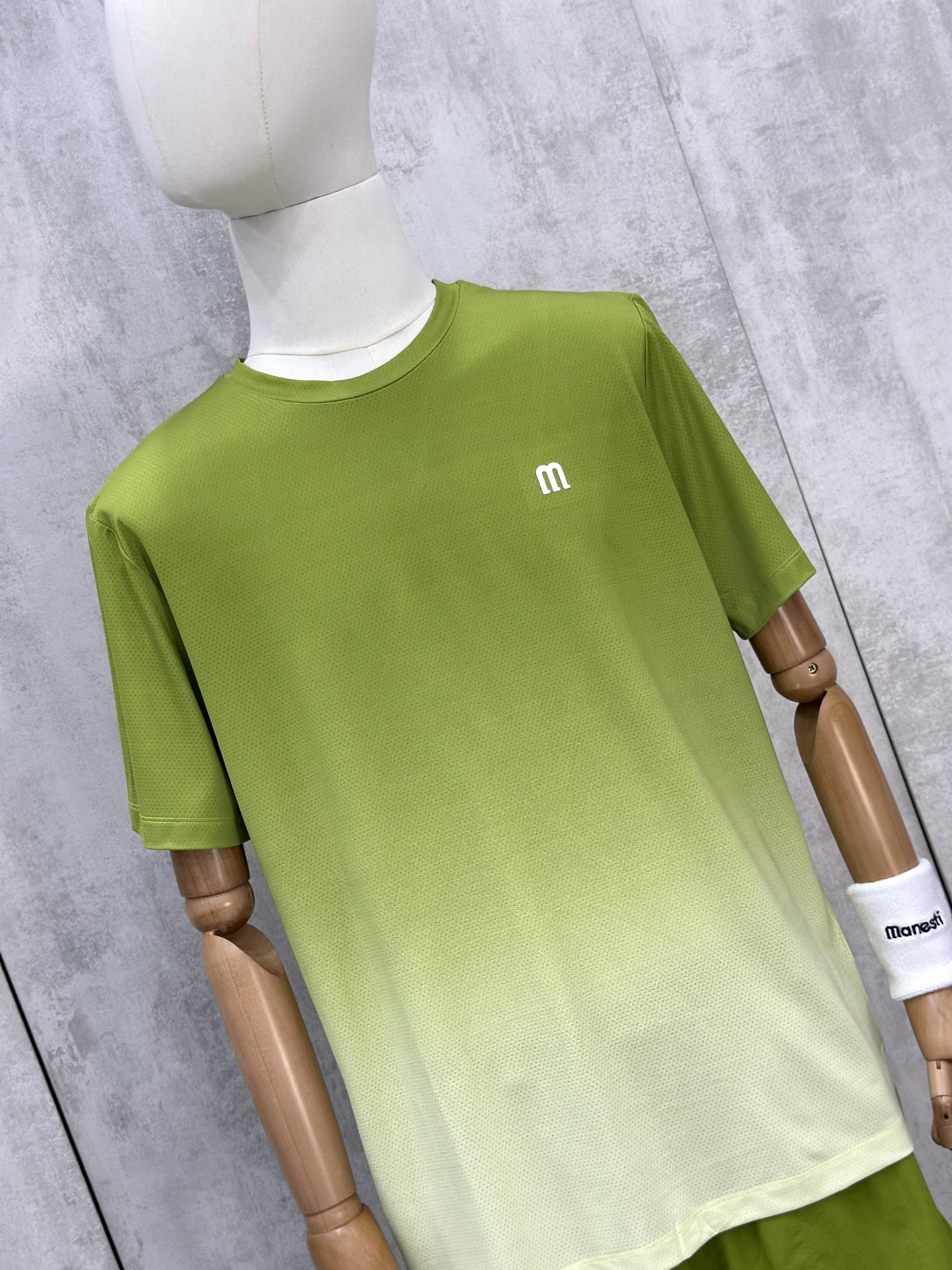 Set bộ thể thao hè Manseti Xanh Cốm hiệu ứng Loang cổ tròn Like Auth S-XL VTN