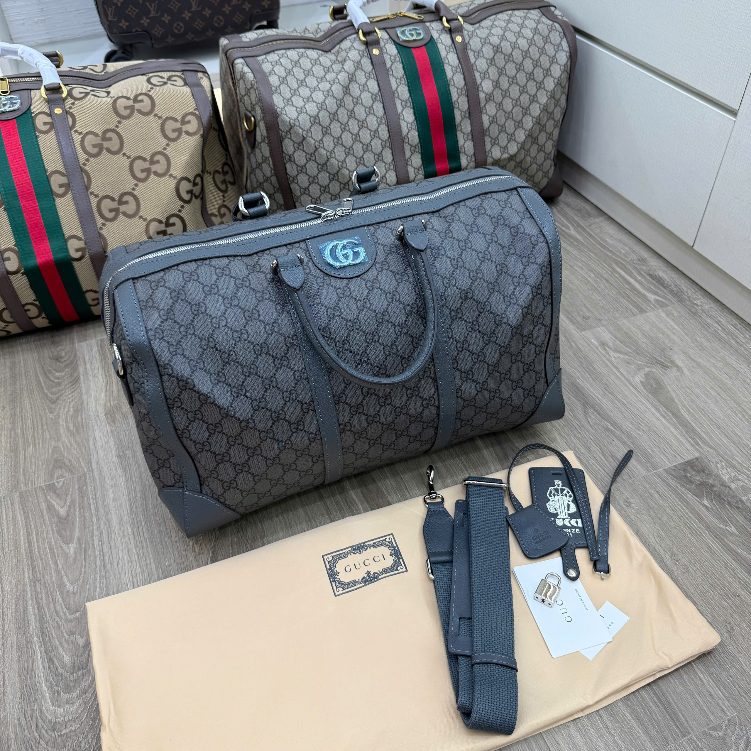 Túi trống du lịch Gucci GC new 2026 size 45-50 bản 1-1 on web PLD