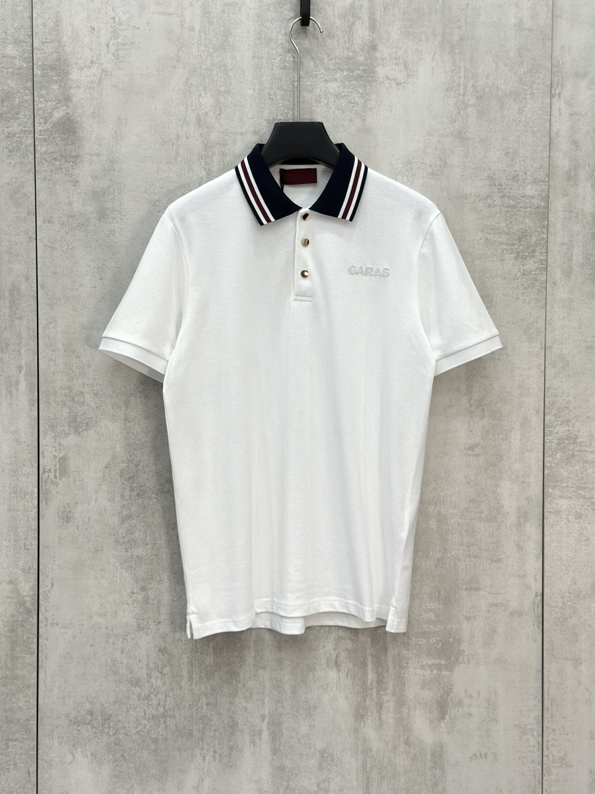 Áo polo Caras kẻ sọc cổ logo thêu nổi ngực Like Auth S-XL VTN