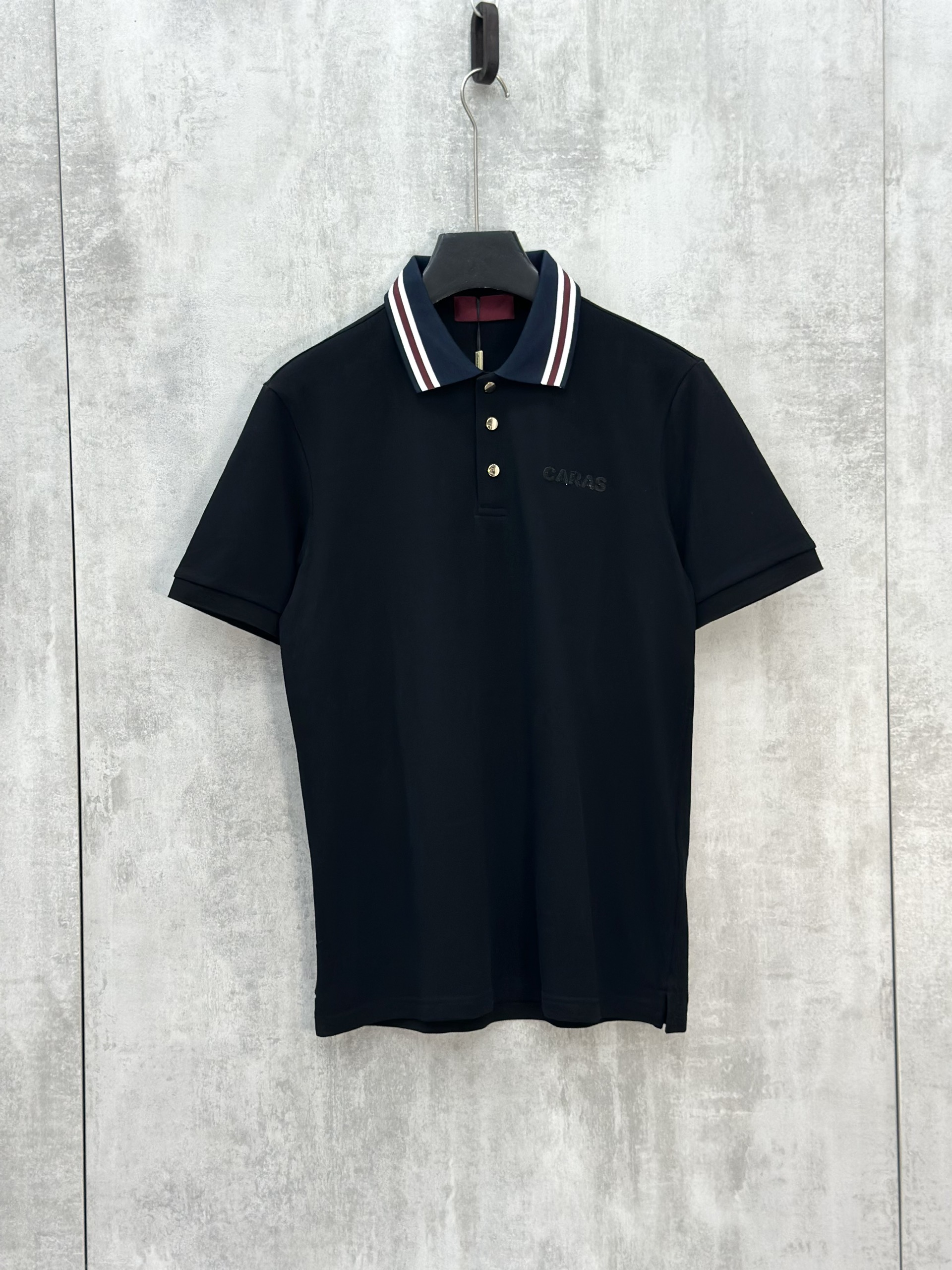 Áo polo Caras kẻ sọc cổ logo thêu nổi ngực Like Auth S-XL VTN