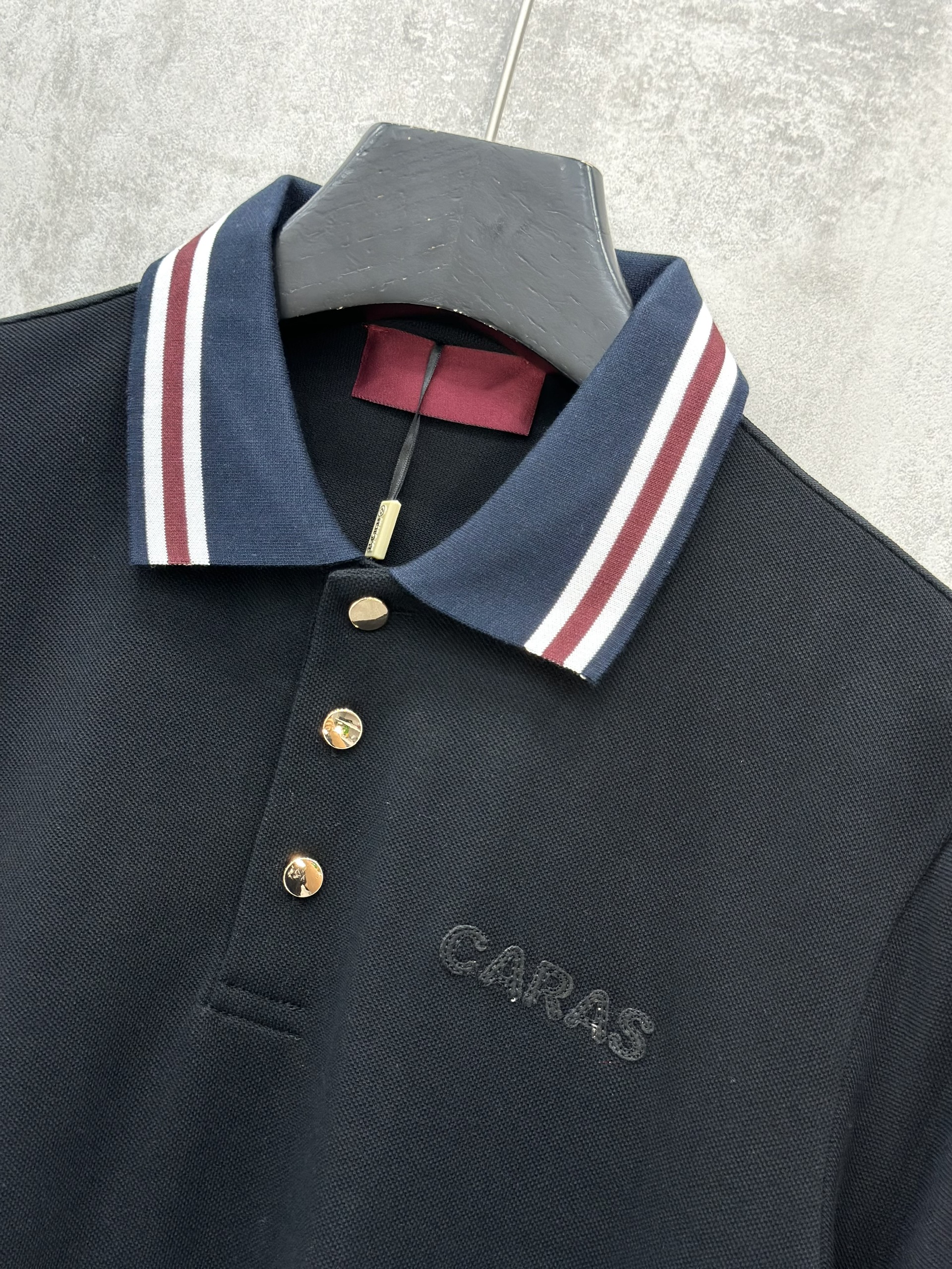 Áo polo Caras kẻ sọc cổ logo thêu nổi ngực Like Auth S-XL VTN