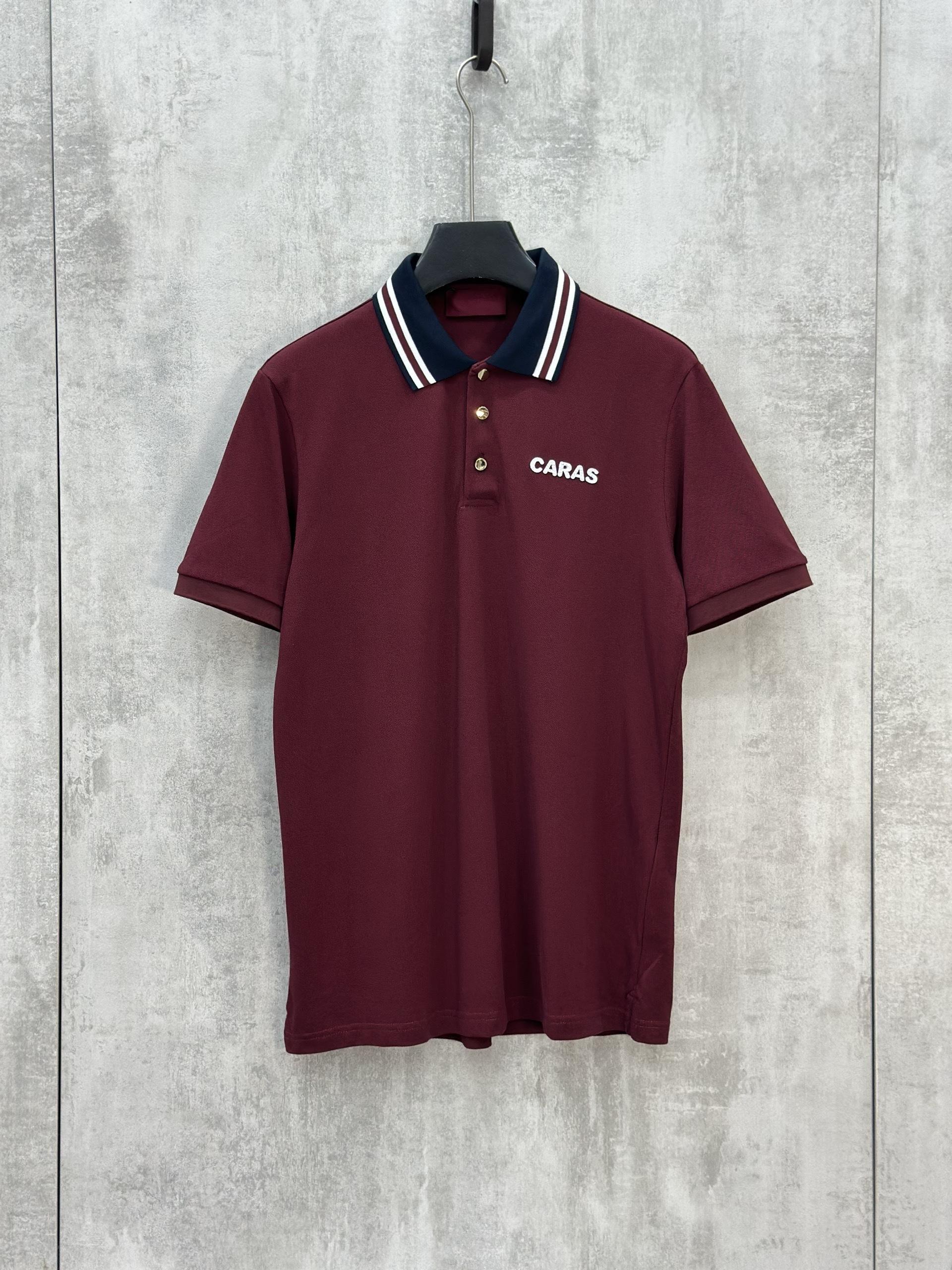 Áo polo Caras kẻ sọc cổ logo thêu nổi ngực Like Auth S-XL VTN