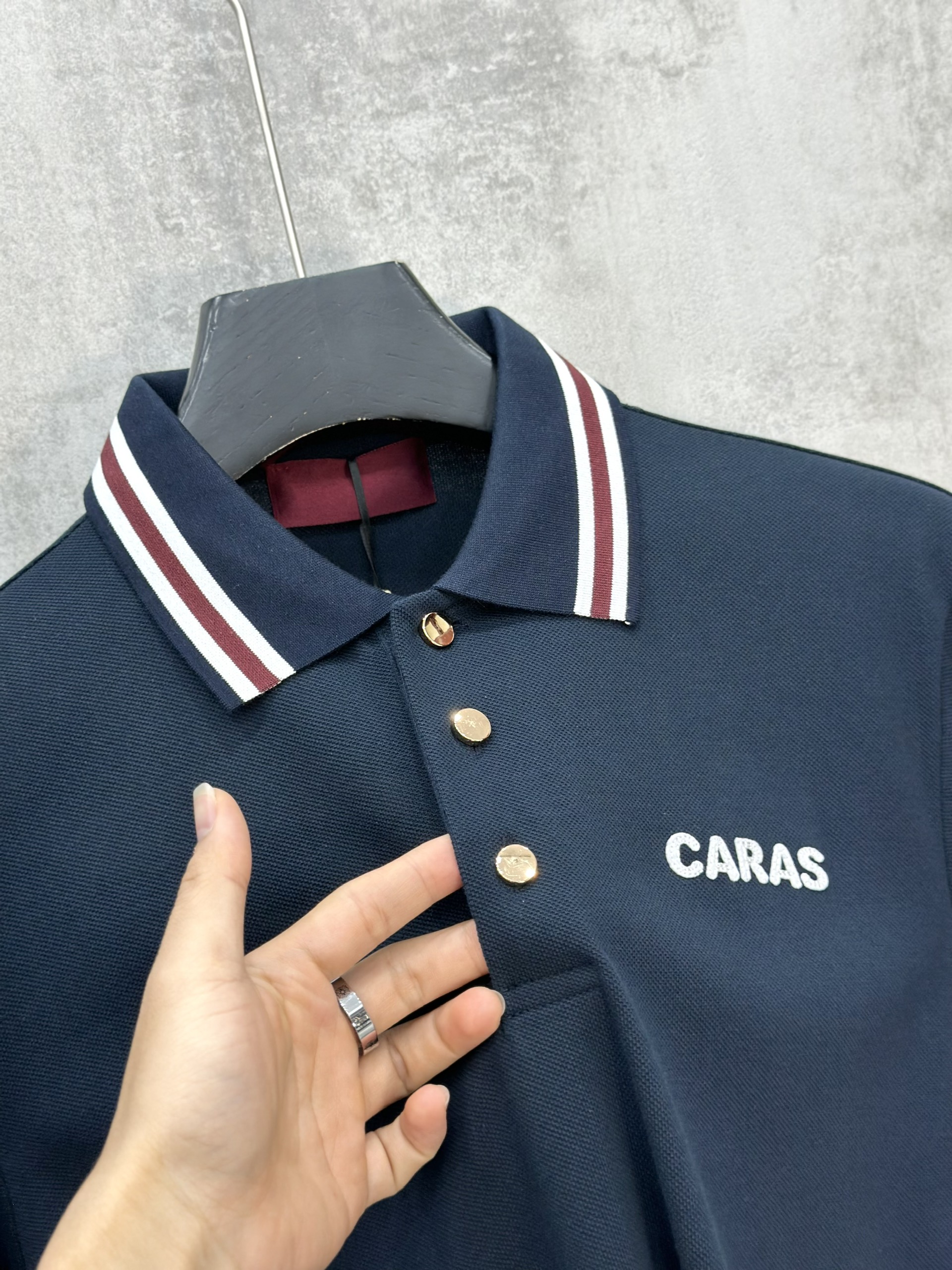 Áo polo Caras kẻ sọc cổ logo thêu nổi ngực Like Auth S-XL VTN