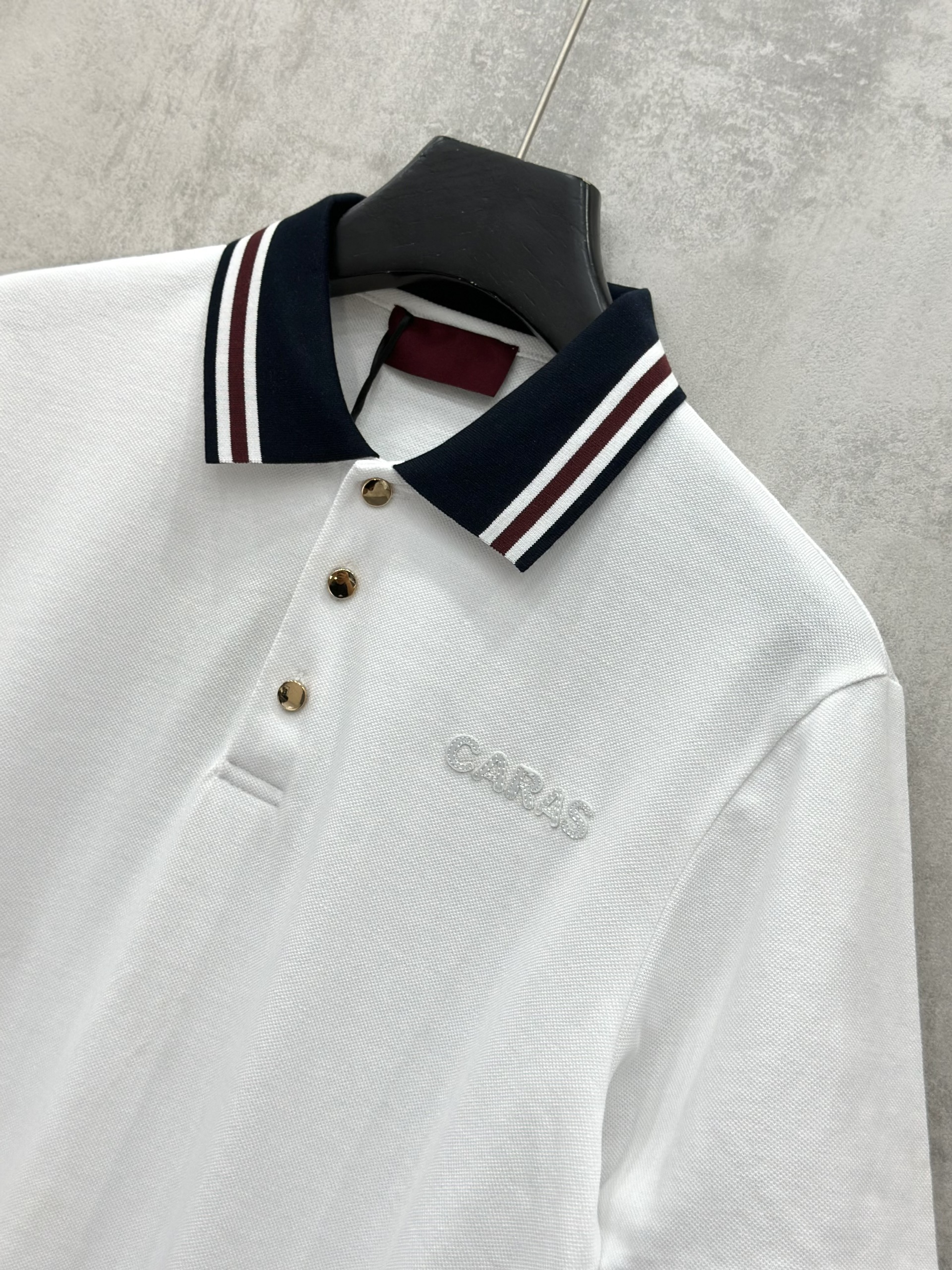 Áo polo Caras kẻ sọc cổ logo thêu nổi ngực Like Auth S-XL VTN