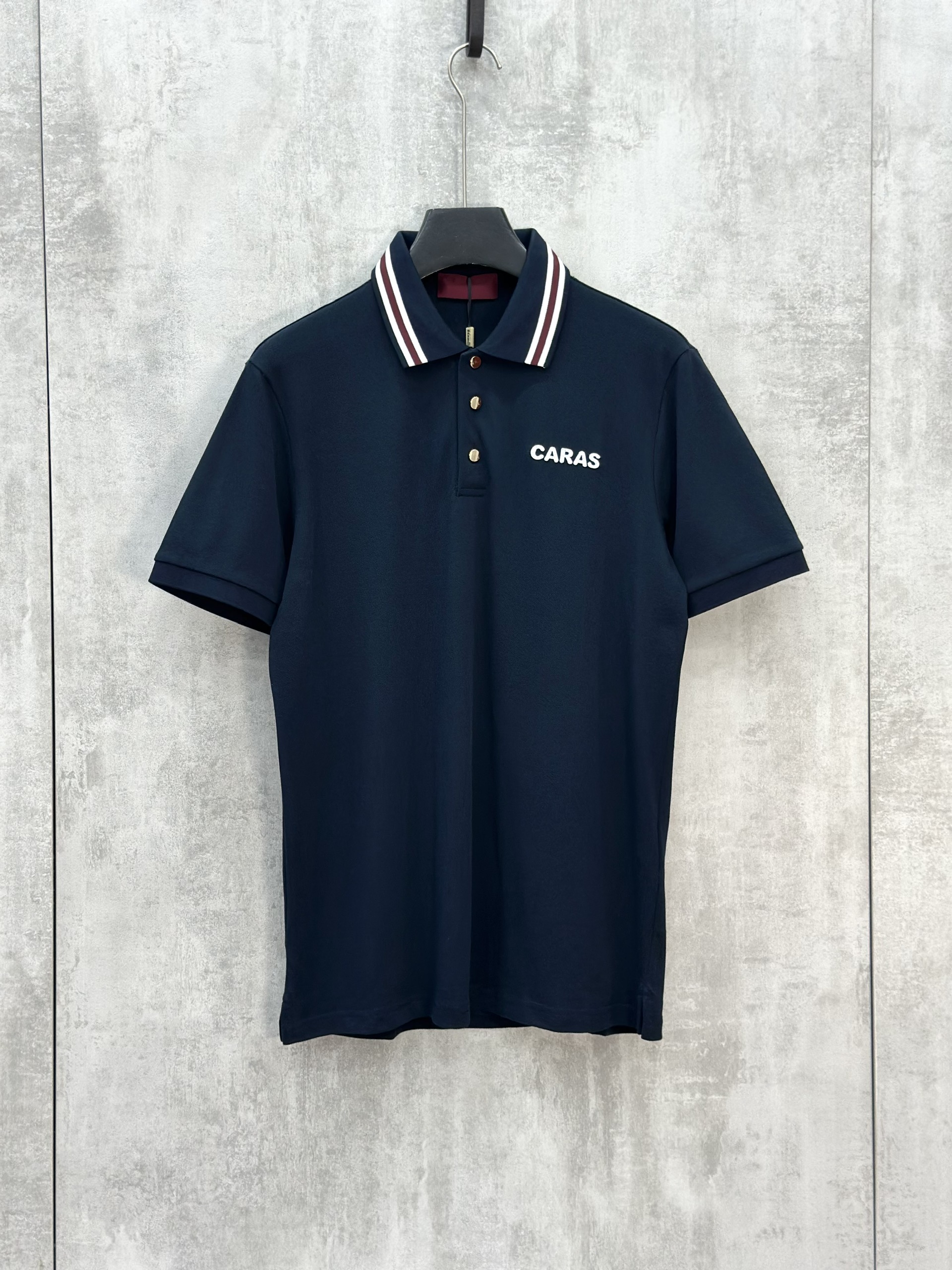 Áo polo Caras kẻ sọc cổ logo thêu nổi ngực Like Auth S-XL VTN