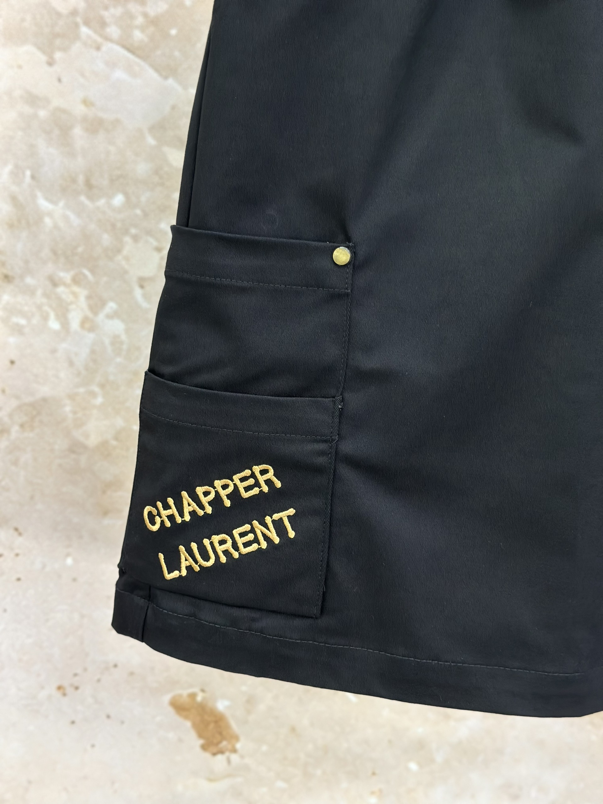 Quần short ngố vải Chapper Laurent logo thêu túi đùi Like Auth S-L VTN