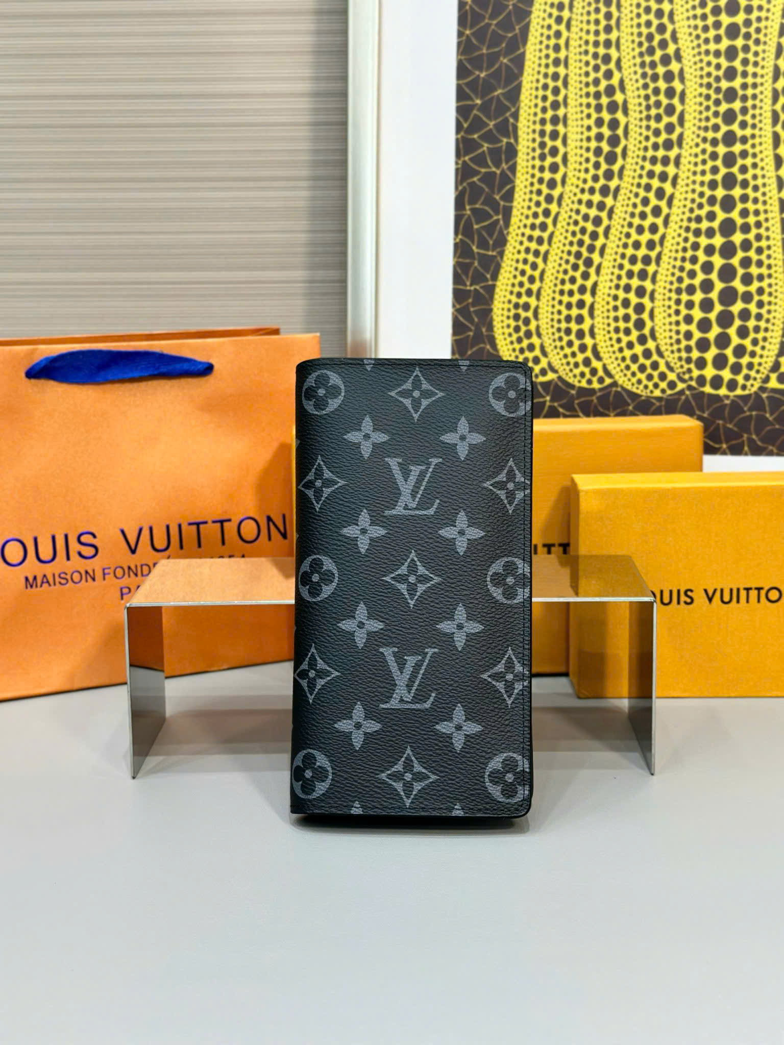 Ví dài Louis Vuitton LV Brazza Monogram Eclipse Like Auth 10x19x2 PLD
