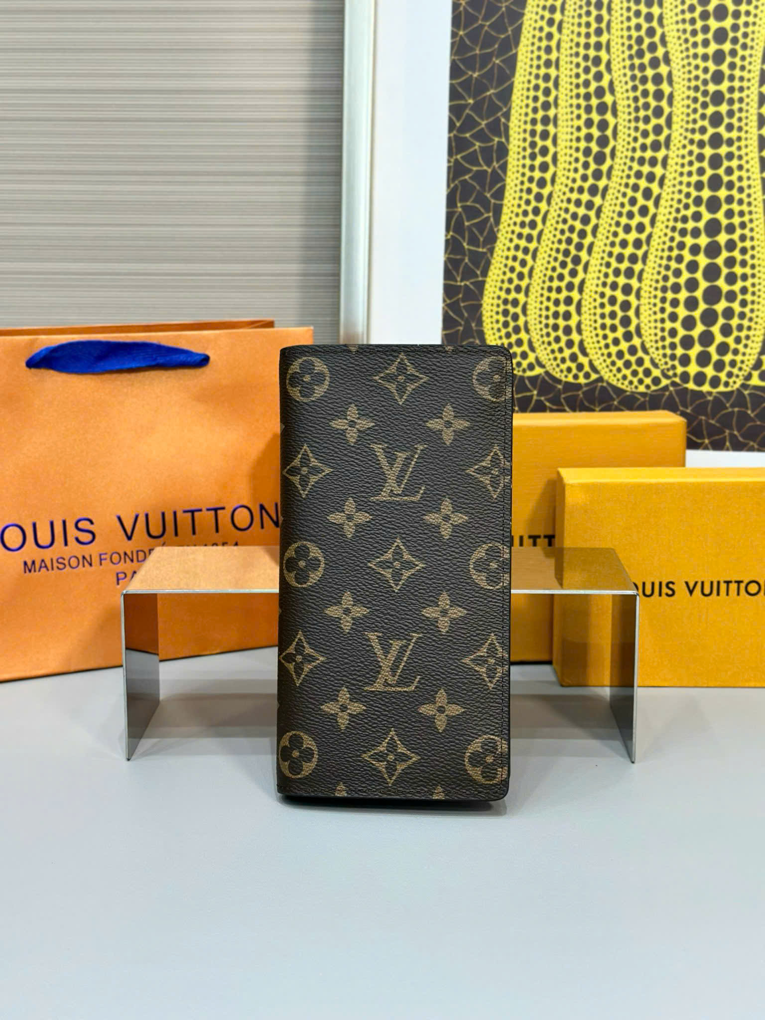 Ví dài Louis Vuitton LV Brazza Monogram Eclipse Like Auth 10x19x2 PLD