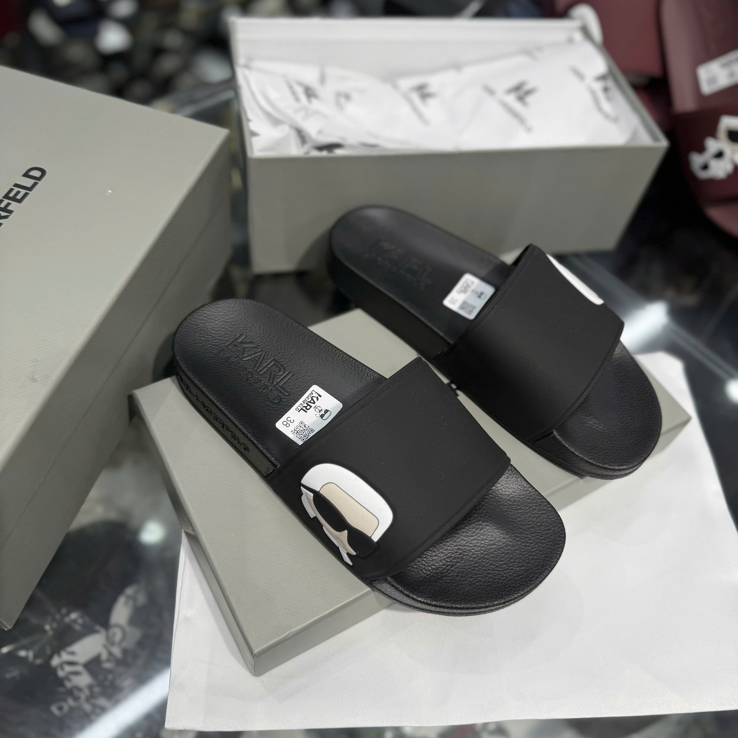 Dép lê quai ngang Karl Đen dân chơi đeo kính Like Auth 38-43 NV