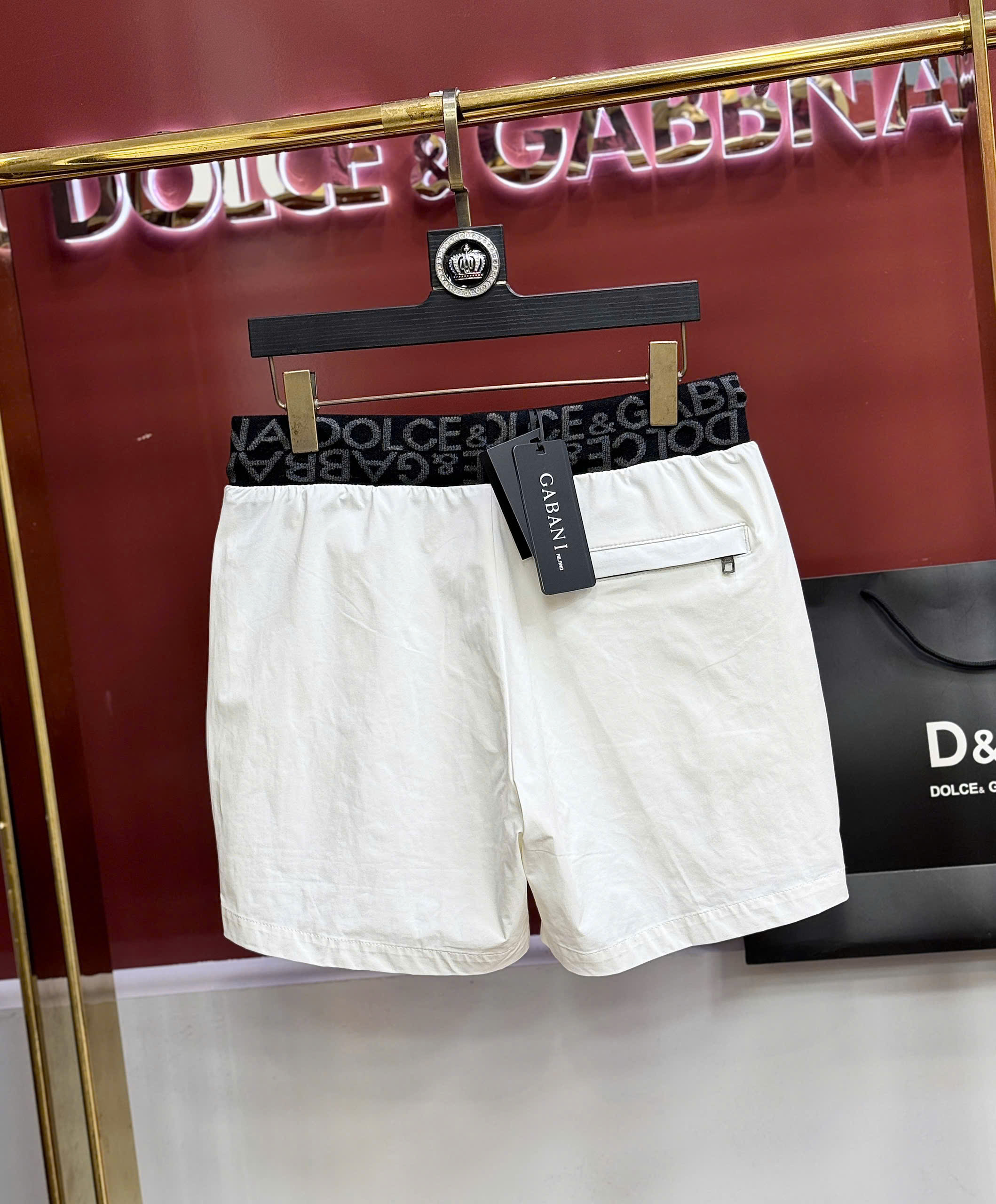 Quần short đùi gió Dolce Gabbana DG check cạp logo thêu đùi Like Auth 44-50 CD