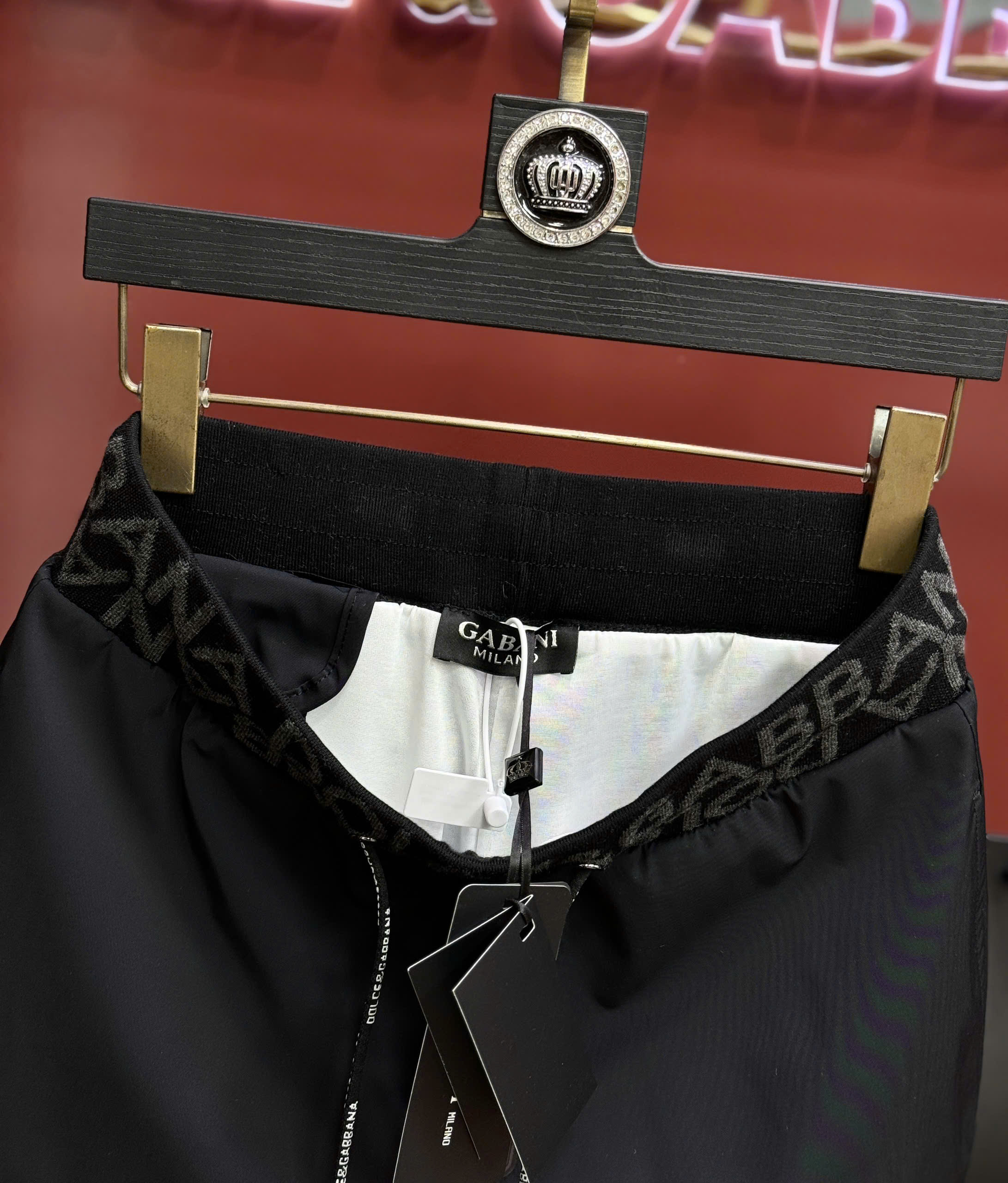 Quần short đùi gió Dolce Gabbana DG check cạp logo thêu đùi Like Auth 44-50 CD