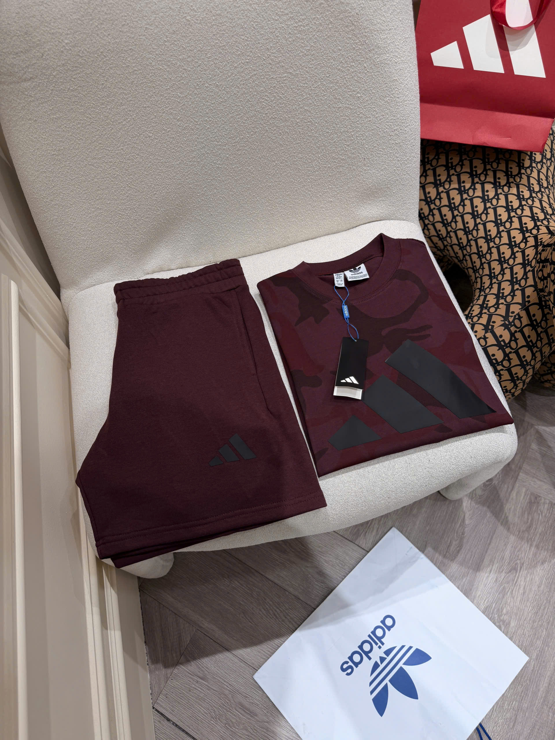 Set bộ hè Adidas dằn di camo logo nổi Like Auth S-XL NV