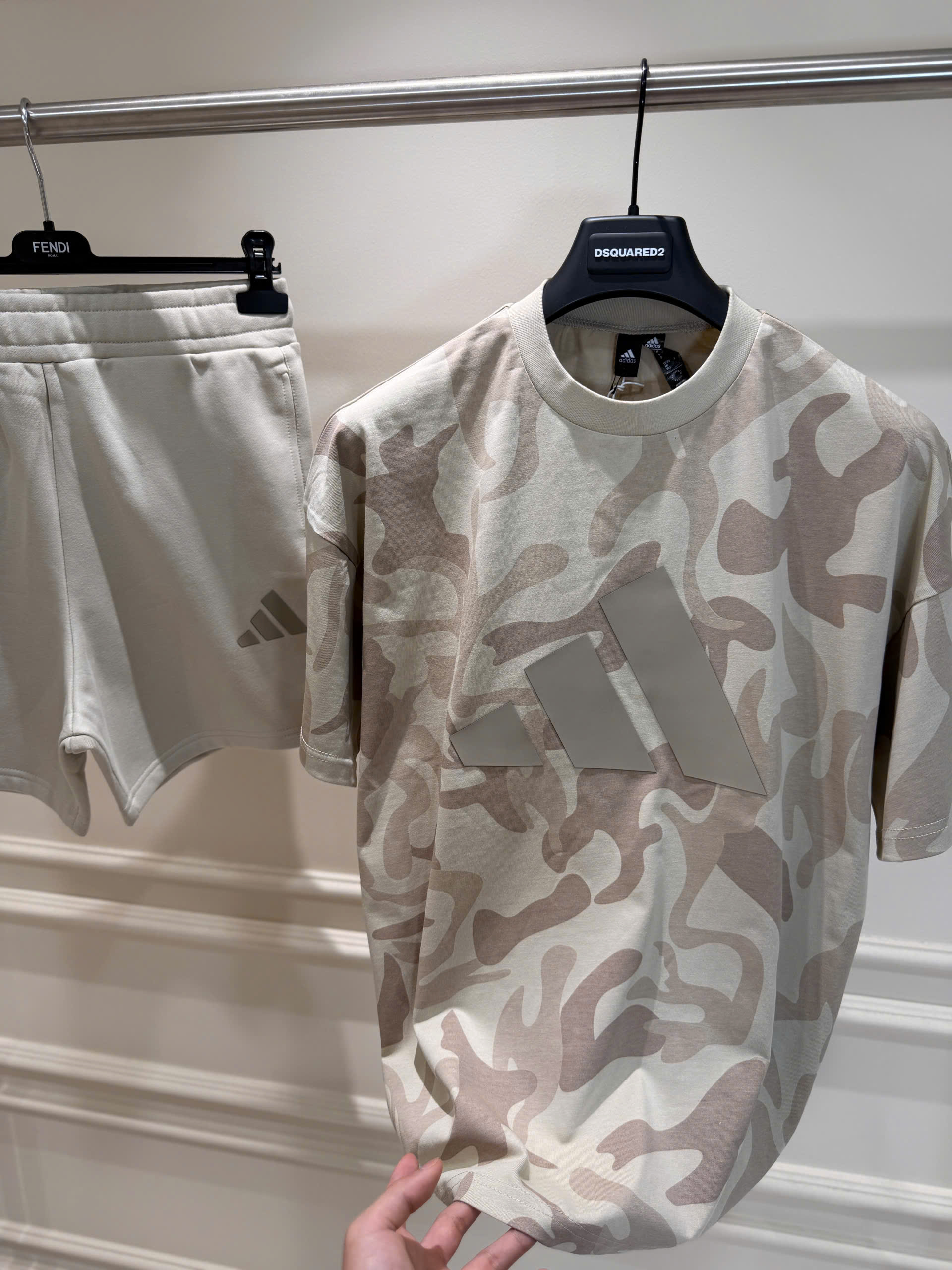 Set bộ hè Adidas dằn di camo logo nổi Like Auth S-XL NV