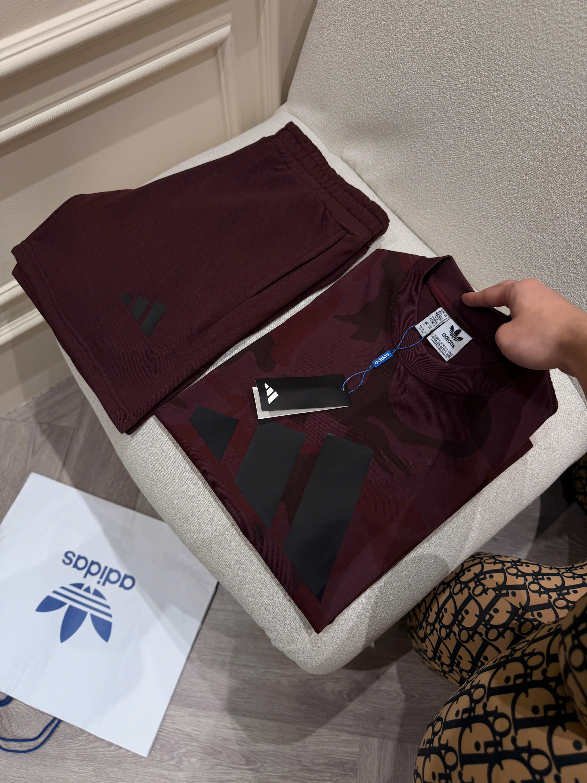 Set bộ hè Adidas dằn di camo logo nổi Like Auth S-XL NV