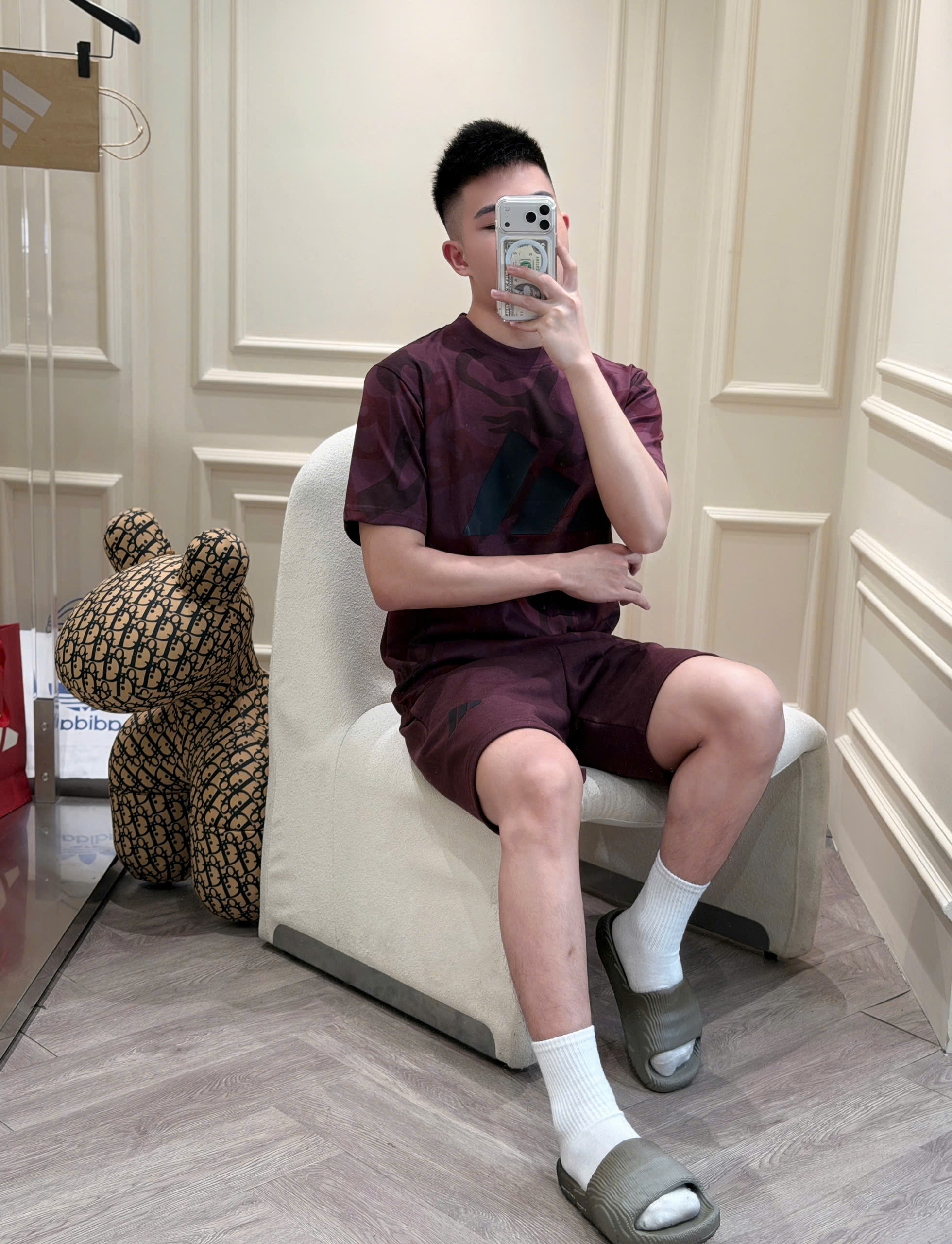 Set bộ hè Adidas dằn di camo logo nổi Like Auth S-XL NV