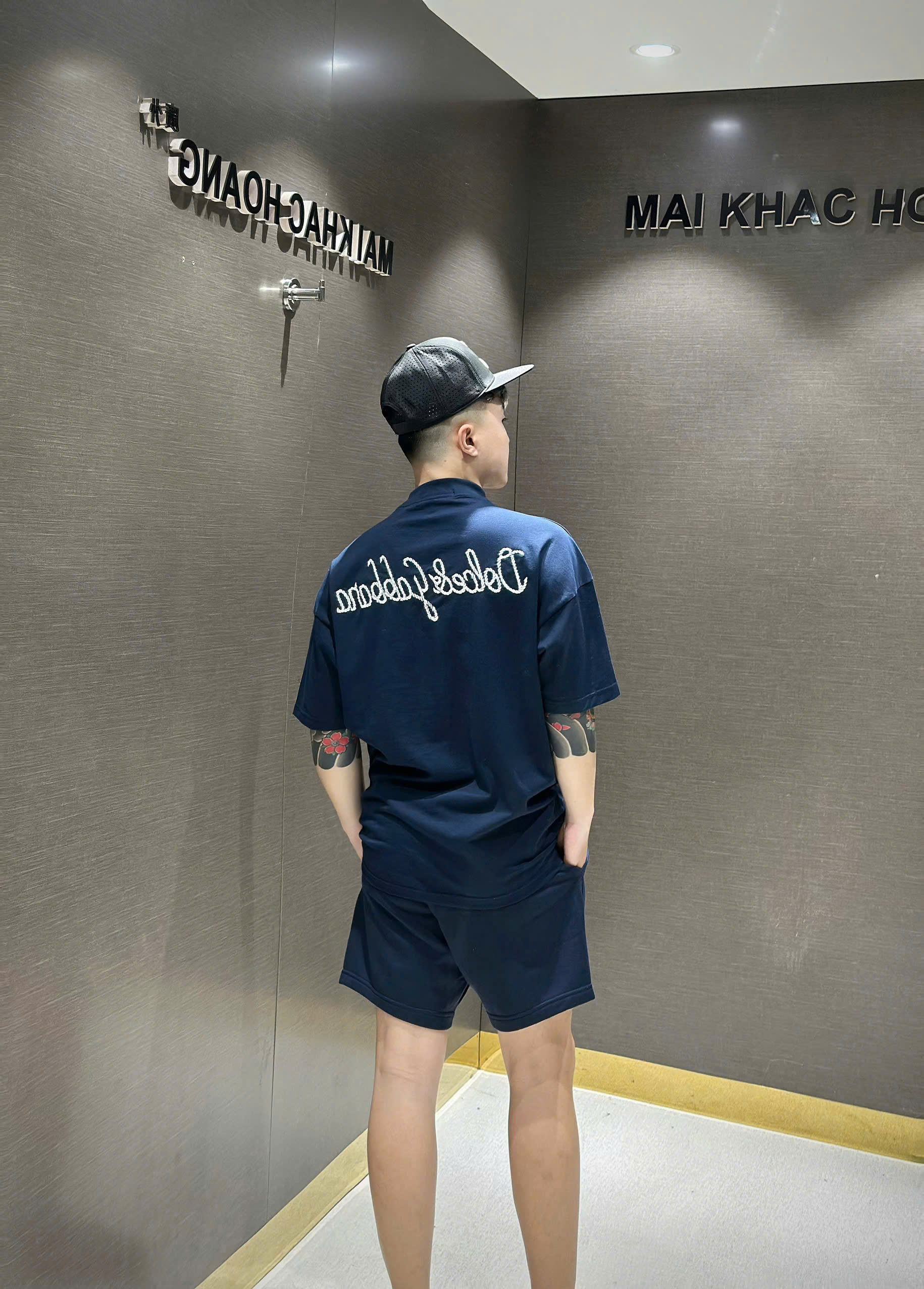 Set bộ hè Dolce Gabbana DG logo thêu lưng tag vuông ngực Like Auth S-XL NV