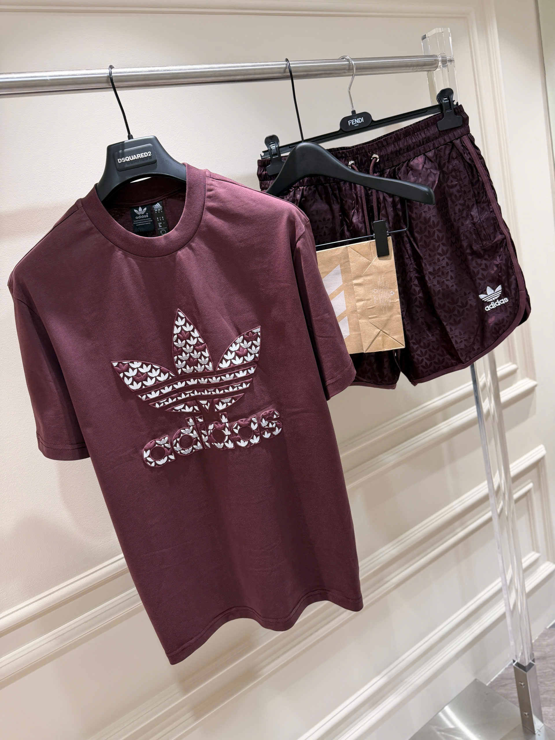 Set bộ thể thao hè Adidas gió vân Tàu logo thêu nổi Like Auth S-XL NV