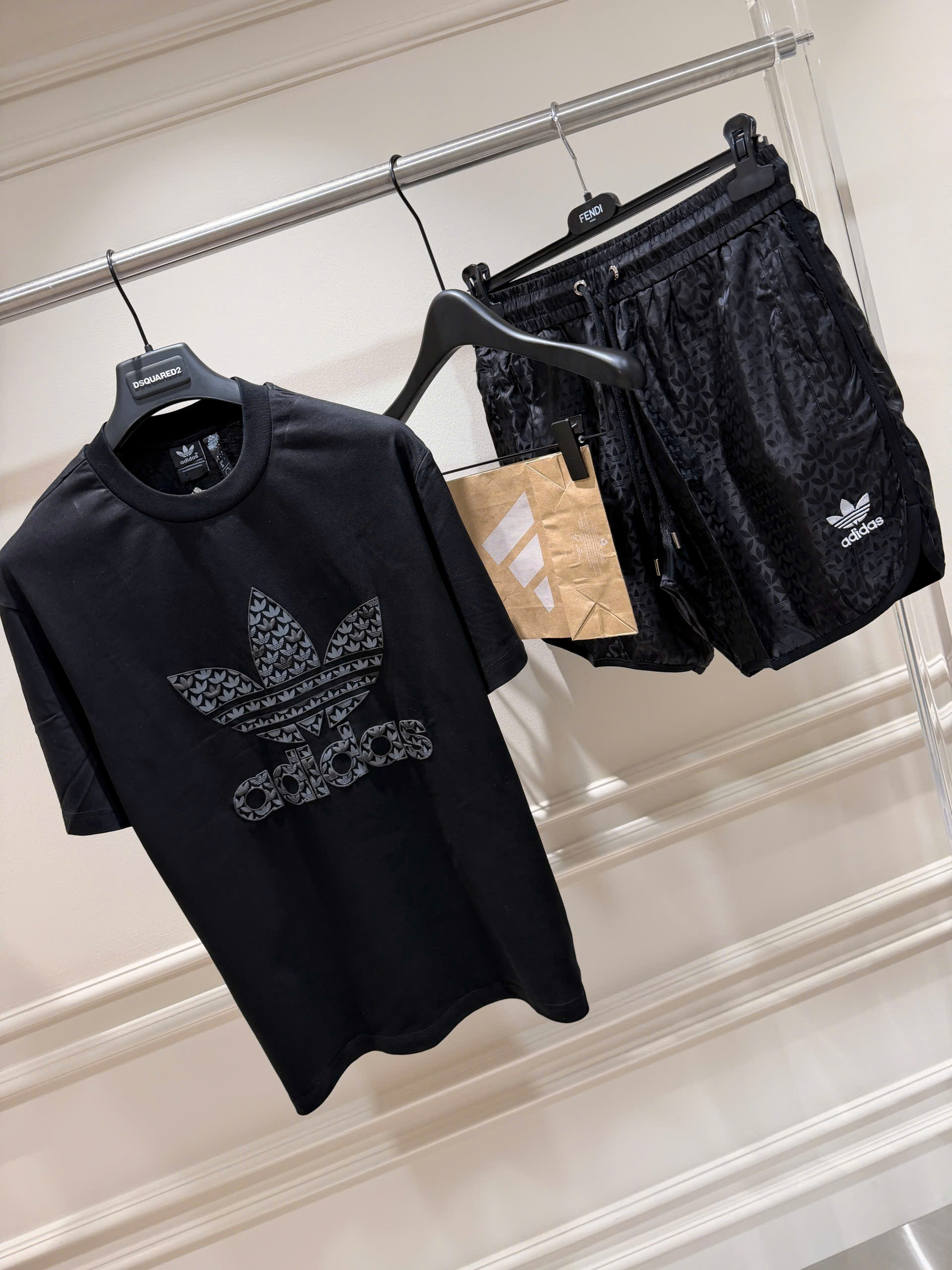 Set bộ thể thao hè Adidas gió vân Tàu logo thêu nổi Like Auth S-XL NV