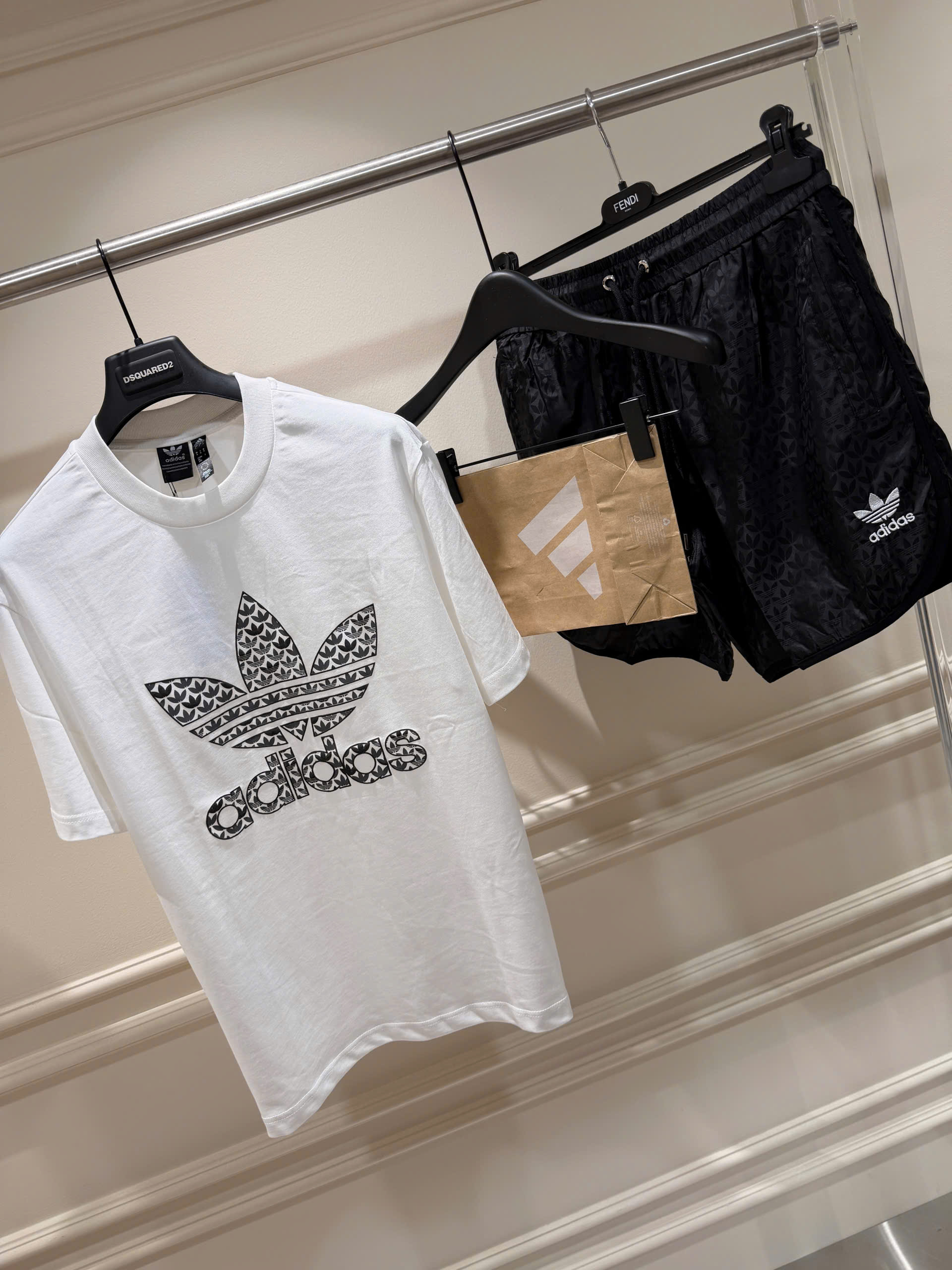 Set bộ thể thao hè Adidas gió vân Tàu logo thêu nổi Like Auth S-XL NV