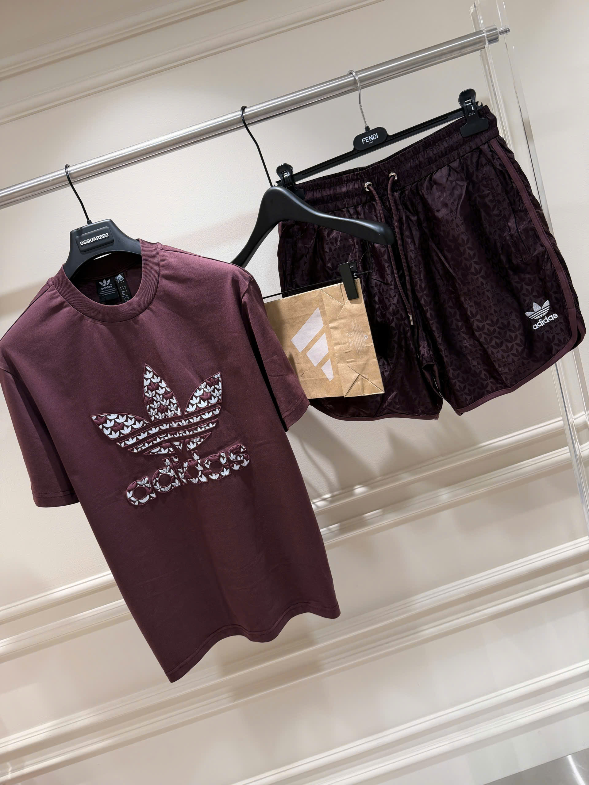 Set bộ thể thao hè Adidas gió vân Tàu logo thêu nổi Like Auth S-XL NV