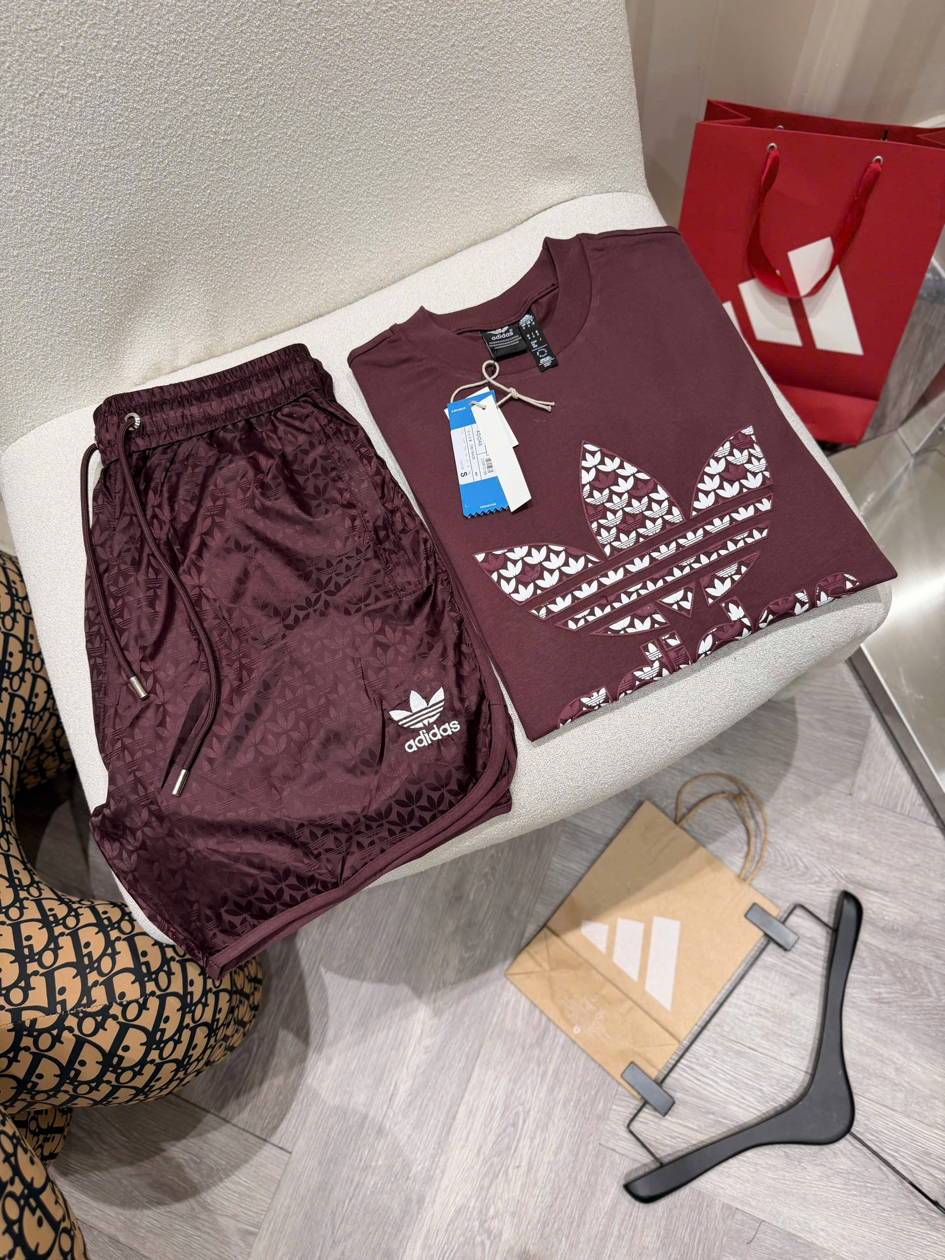 Set bộ thể thao hè Adidas gió vân Tàu logo thêu nổi Like Auth S-XL NV