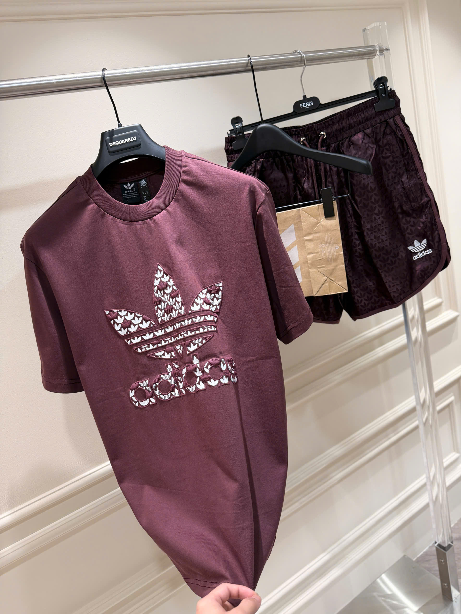 Set bộ thể thao hè Adidas gió vân Tàu logo thêu nổi Like Auth S-XL NV