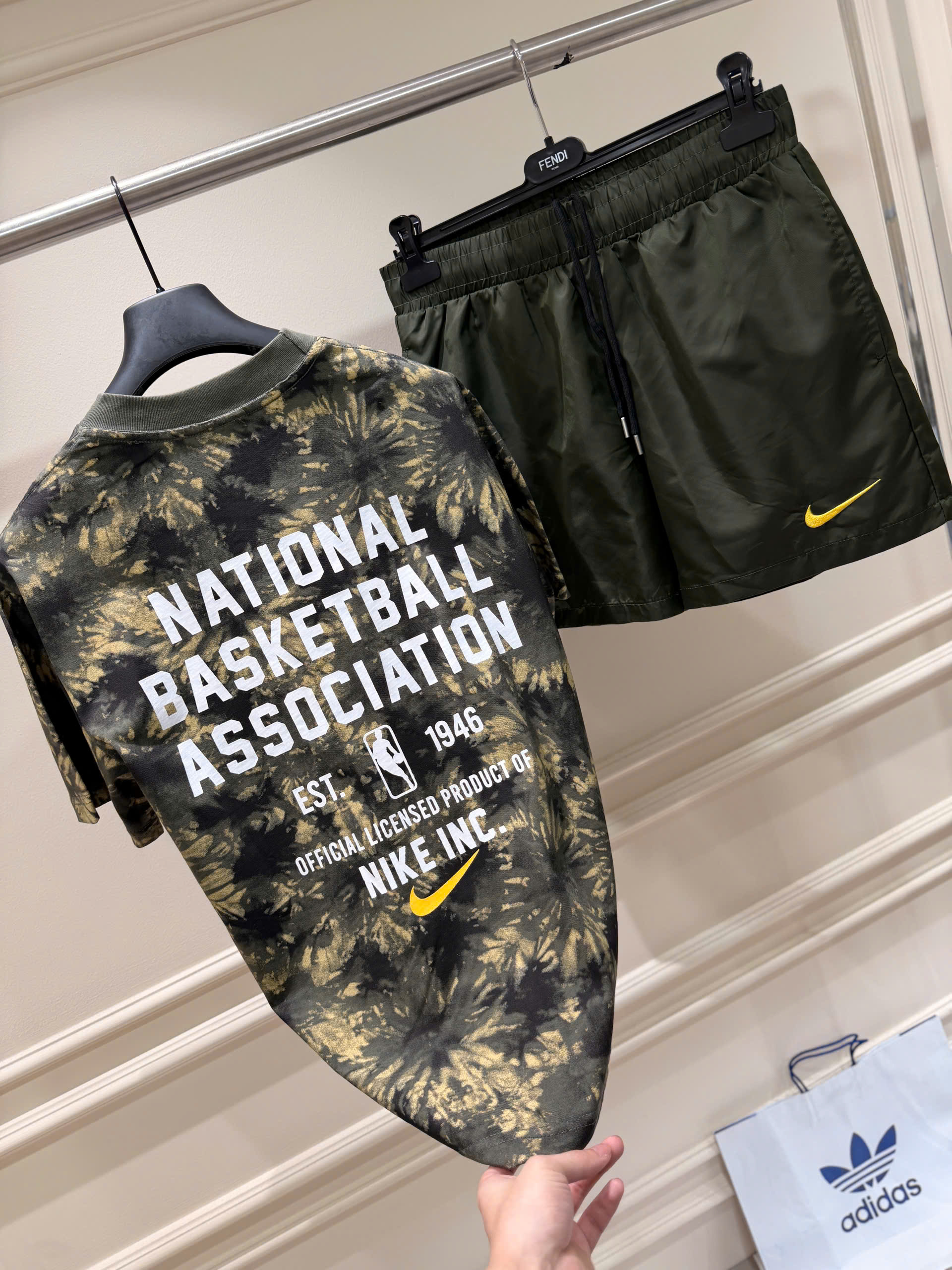 Set bộ thể thao hè Nike loang màu logo nổi Like Auth S-XL NV