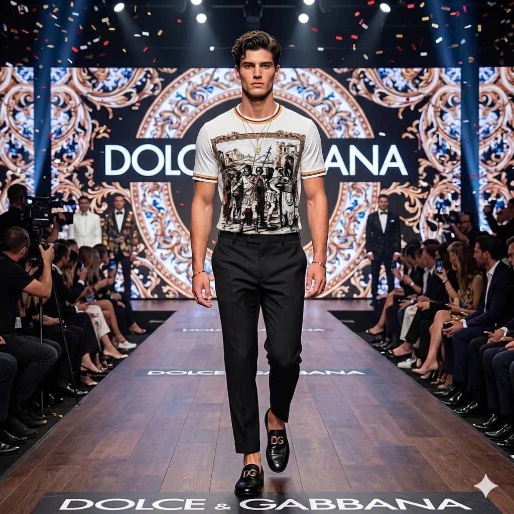 Áo phông T shirt Dolce Gabbana DG hình Quý tộc và nô lệ Like Auth S-XL MK CD