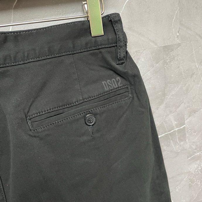 Quần dài kaki Dsquared2 DSQ2 Đen trơn 4 khuy phối khóa zip lệch Like Auth 1-1 on web VTN
