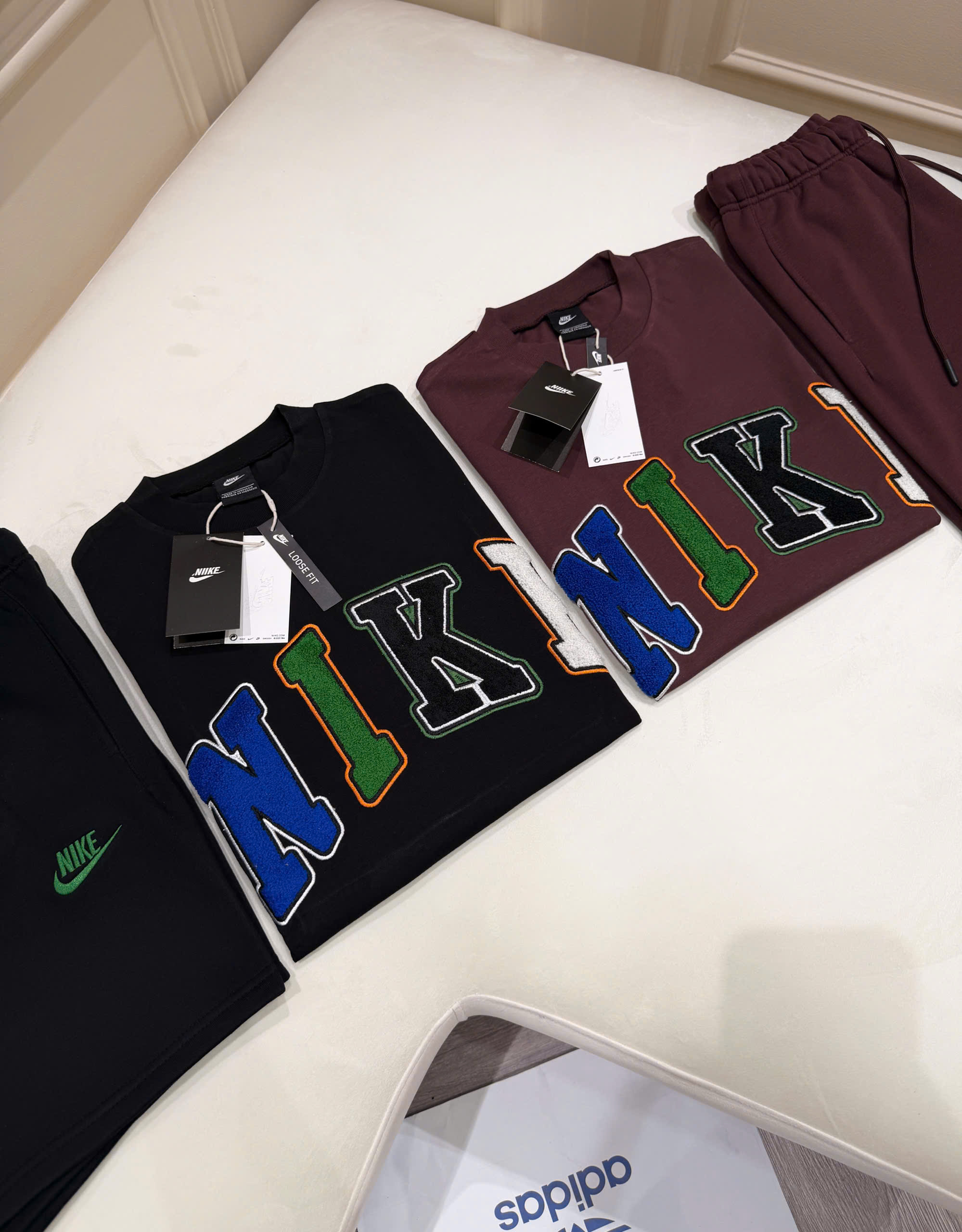 Set bộ thể thao hè Nike Logo wash ngực nhiều màu Like Auth S-XL NV