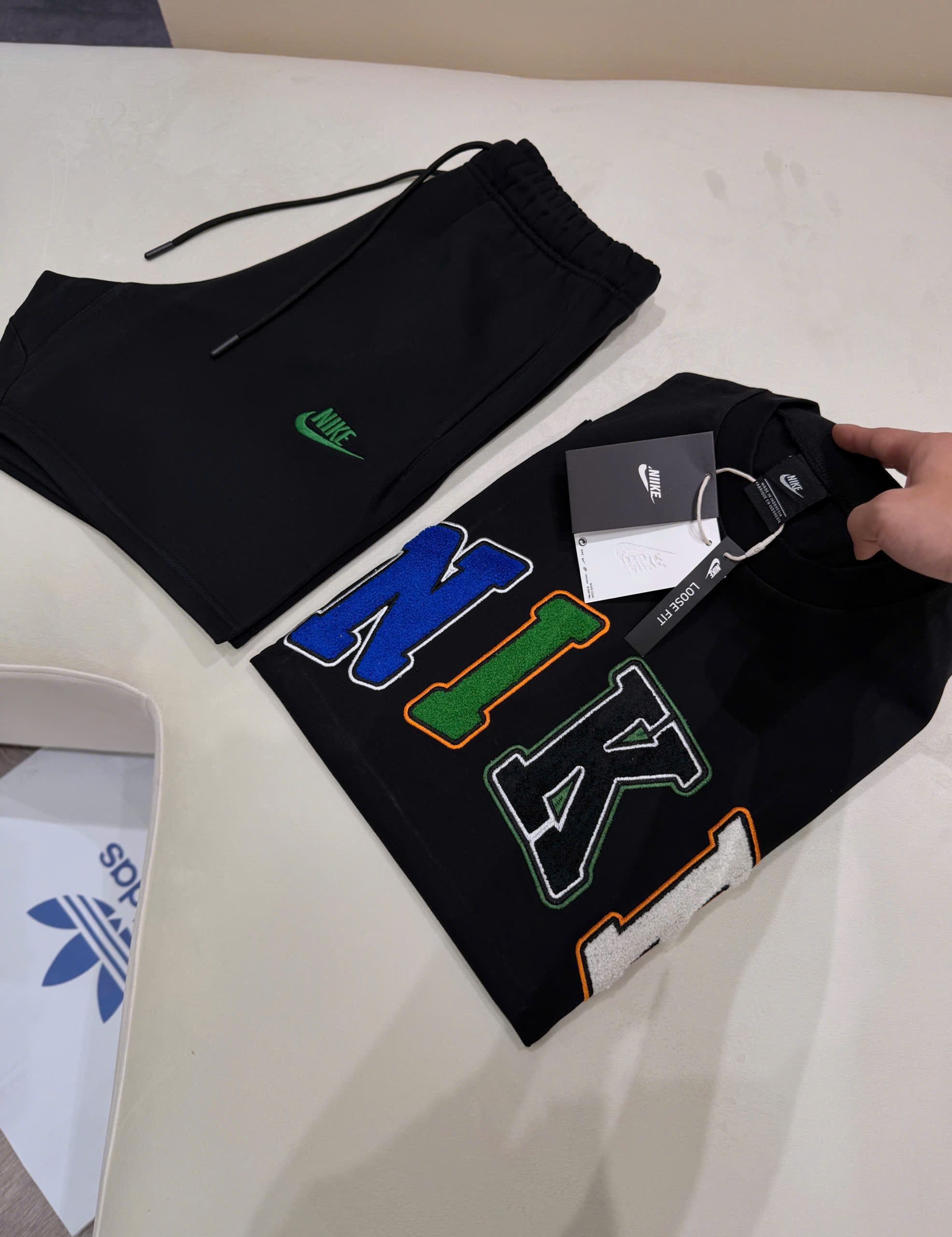 Set bộ thể thao hè Nike Logo wash ngực nhiều màu Like Auth S-XL NV