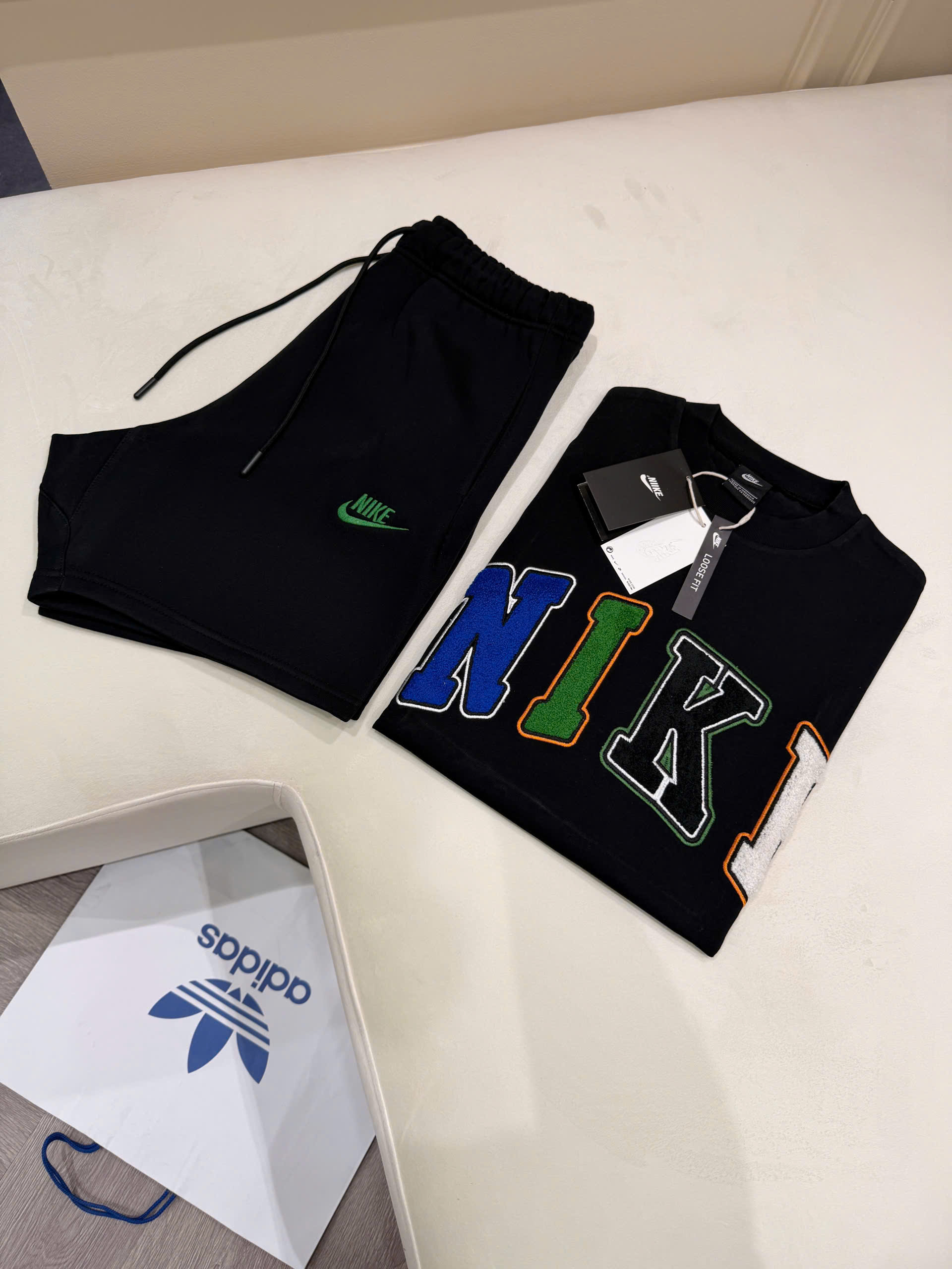 Set bộ thể thao hè Nike Logo wash ngực nhiều màu Like Auth S-XL NV