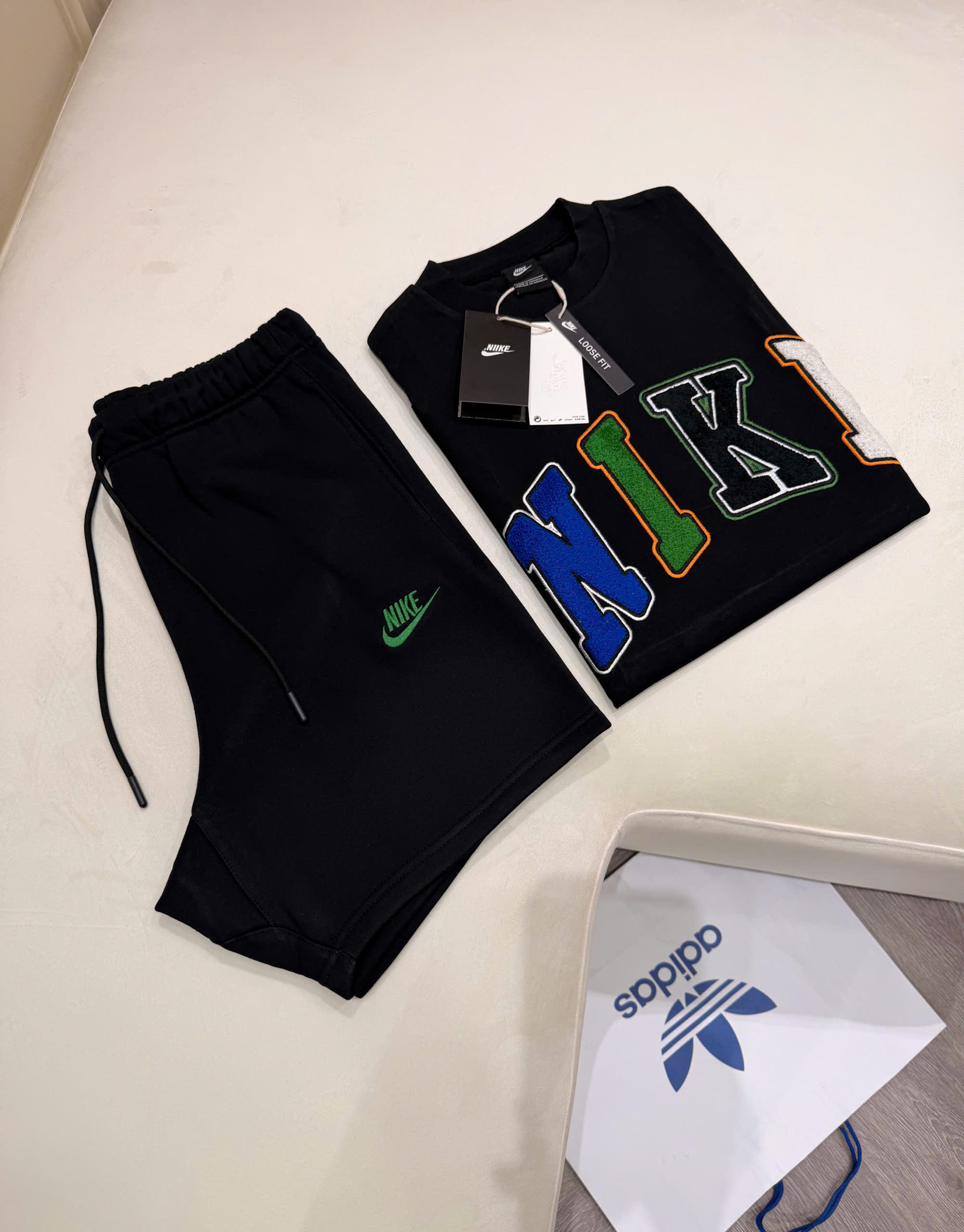 Set bộ thể thao hè Nike Logo wash ngực nhiều màu Like Auth S-XL NV