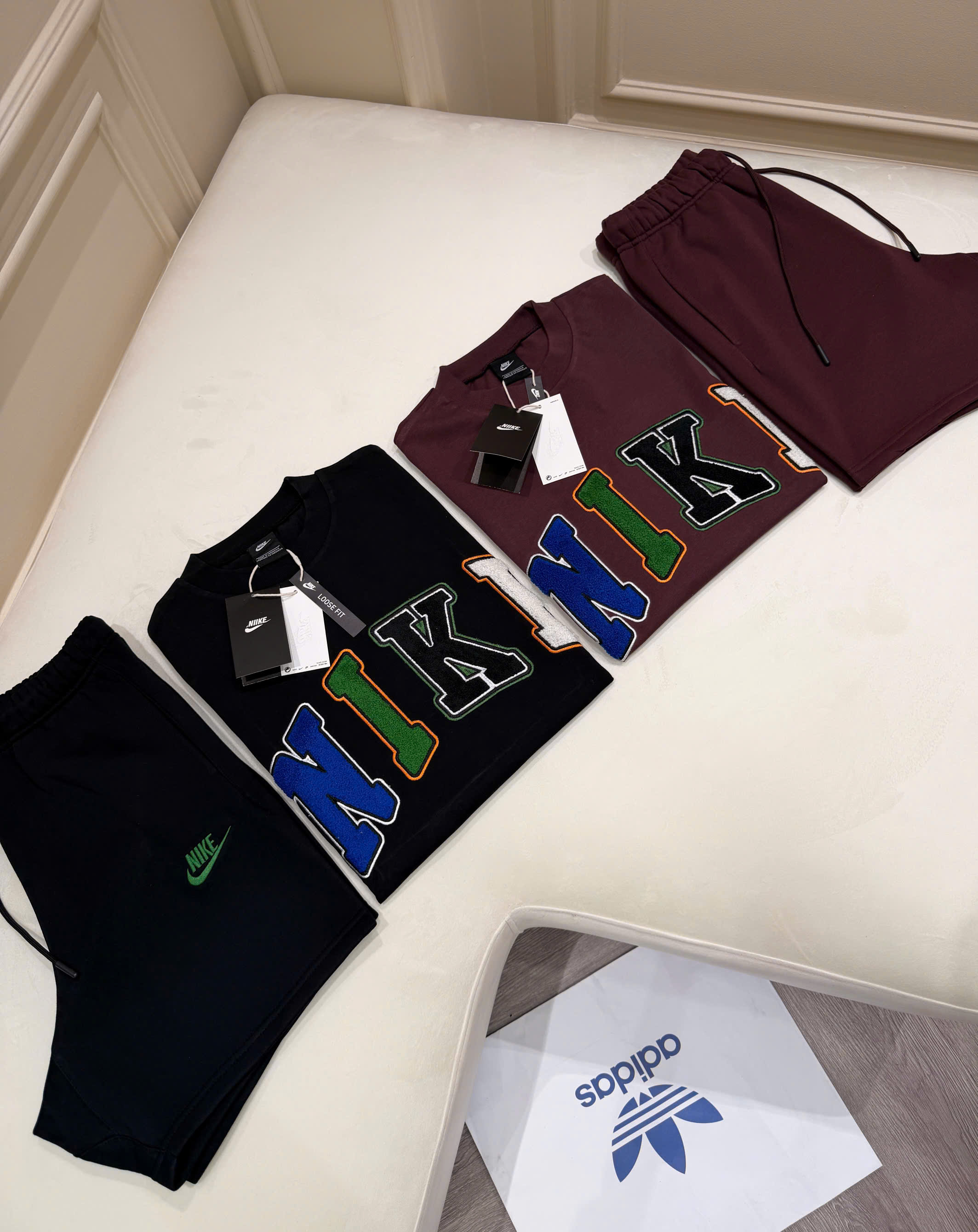 Set bộ thể thao hè Nike Logo wash ngực nhiều màu Like Auth S-XL NV