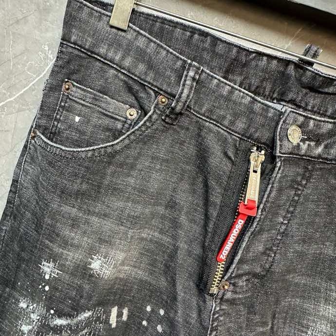 Quần Jean Dsquared2 DSQ2 Xám bạc rách mài vẩy sơn 4 khuy phối khóa zip lệch Like Auth on web VTN